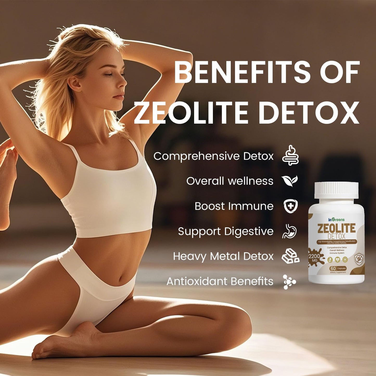 inGreens 6-in-1 Zeolite Detox Capsules, 120 Capsules