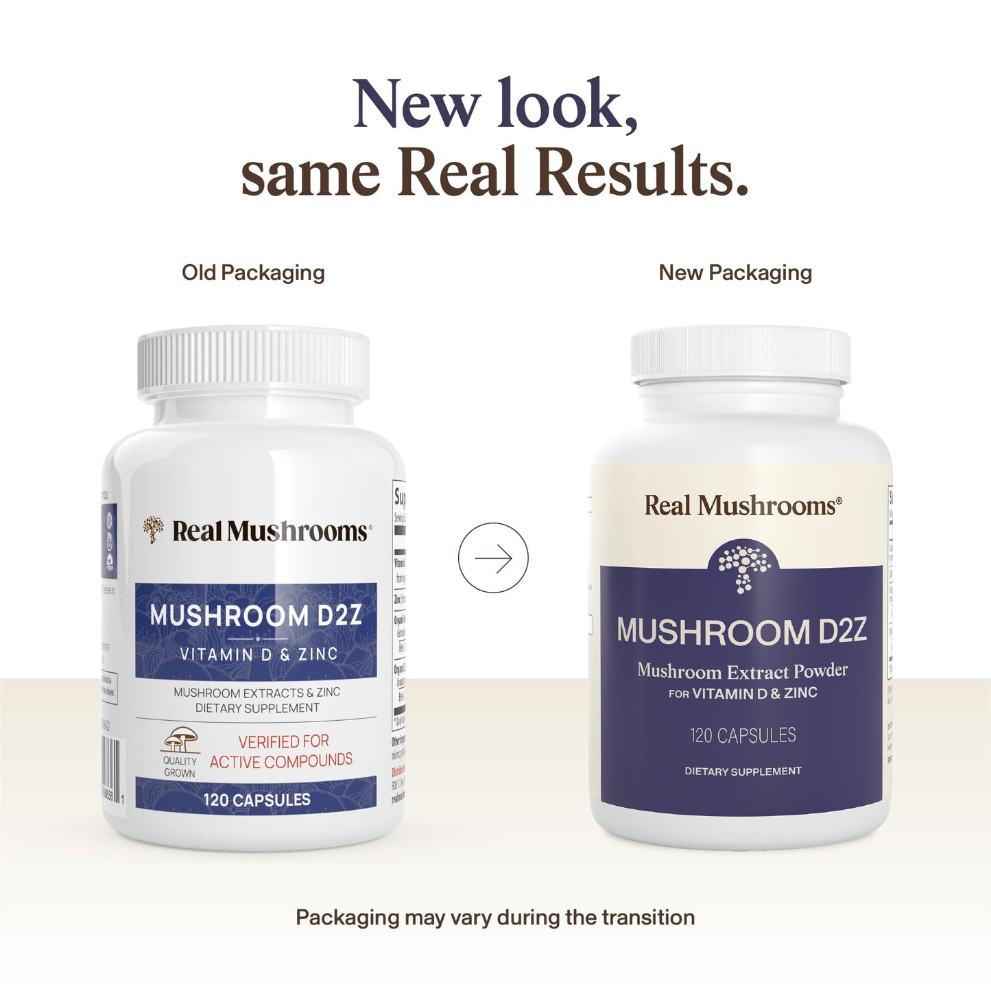 Real Mushrooms Zinc and Vitamin D2 Capsules with Organic Chaga and Reishi Mushroom Extracts – Vegan, Non-GMO, Gluten-Free, 120 Count