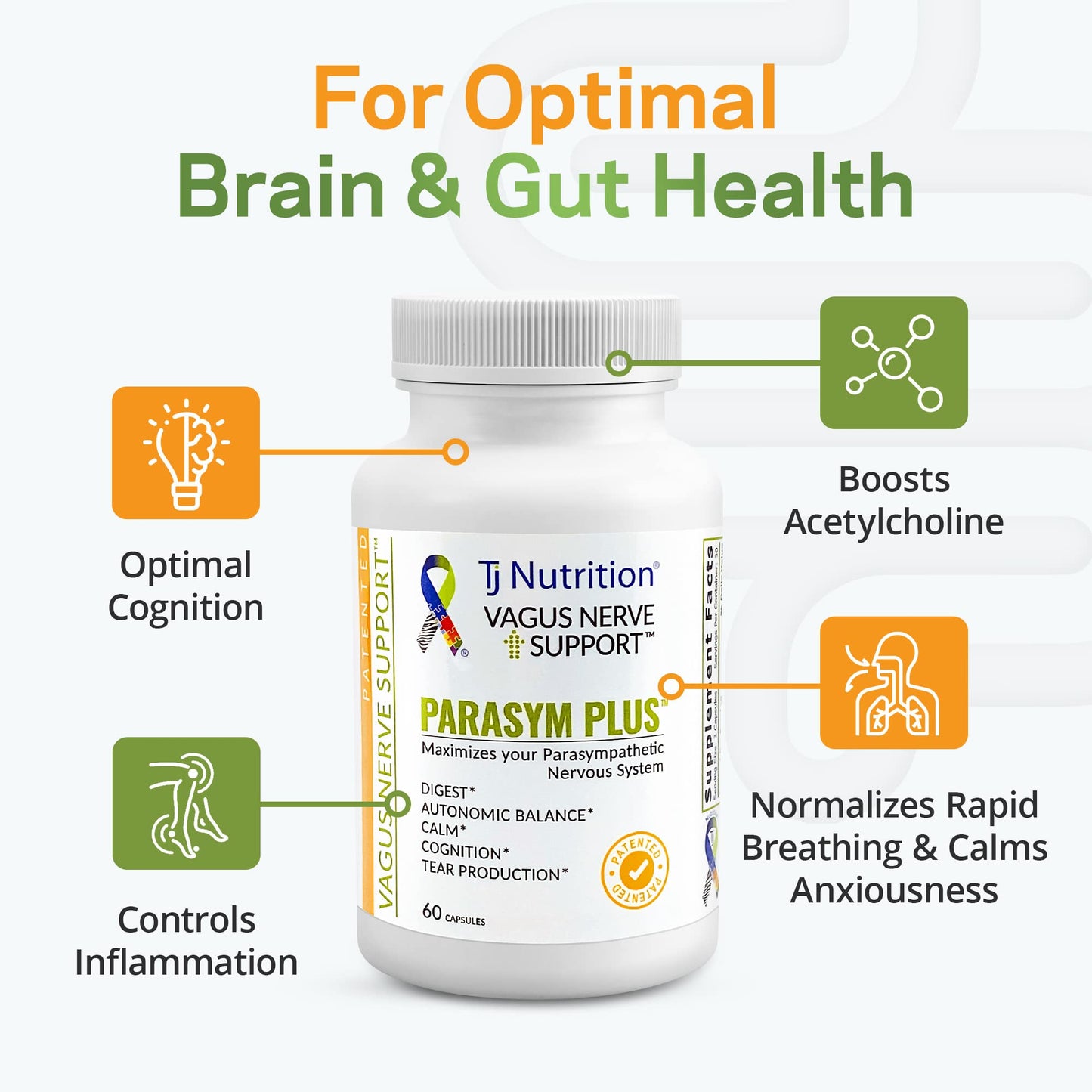 TJ Nutrition Parasym Plus Vagus Nerve Support, 60 Capsules
