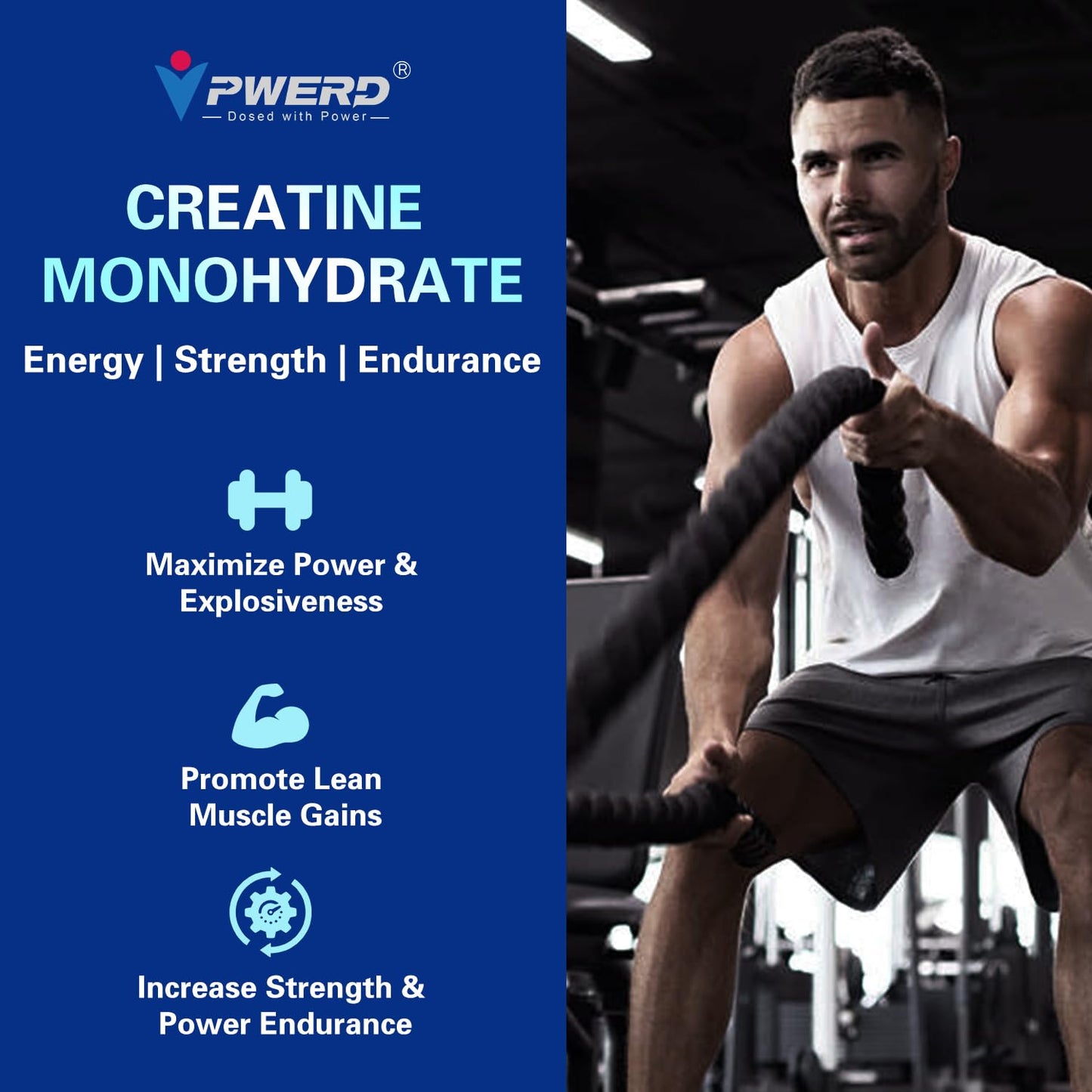 PWERD Creatine Monohydrate Gummies 120 Count