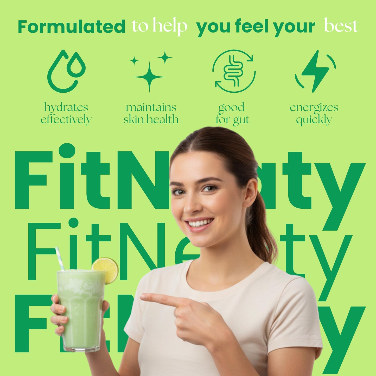 FitNeaty Fiber Supplement Powder Cool Mint Flavor 1 Ounce