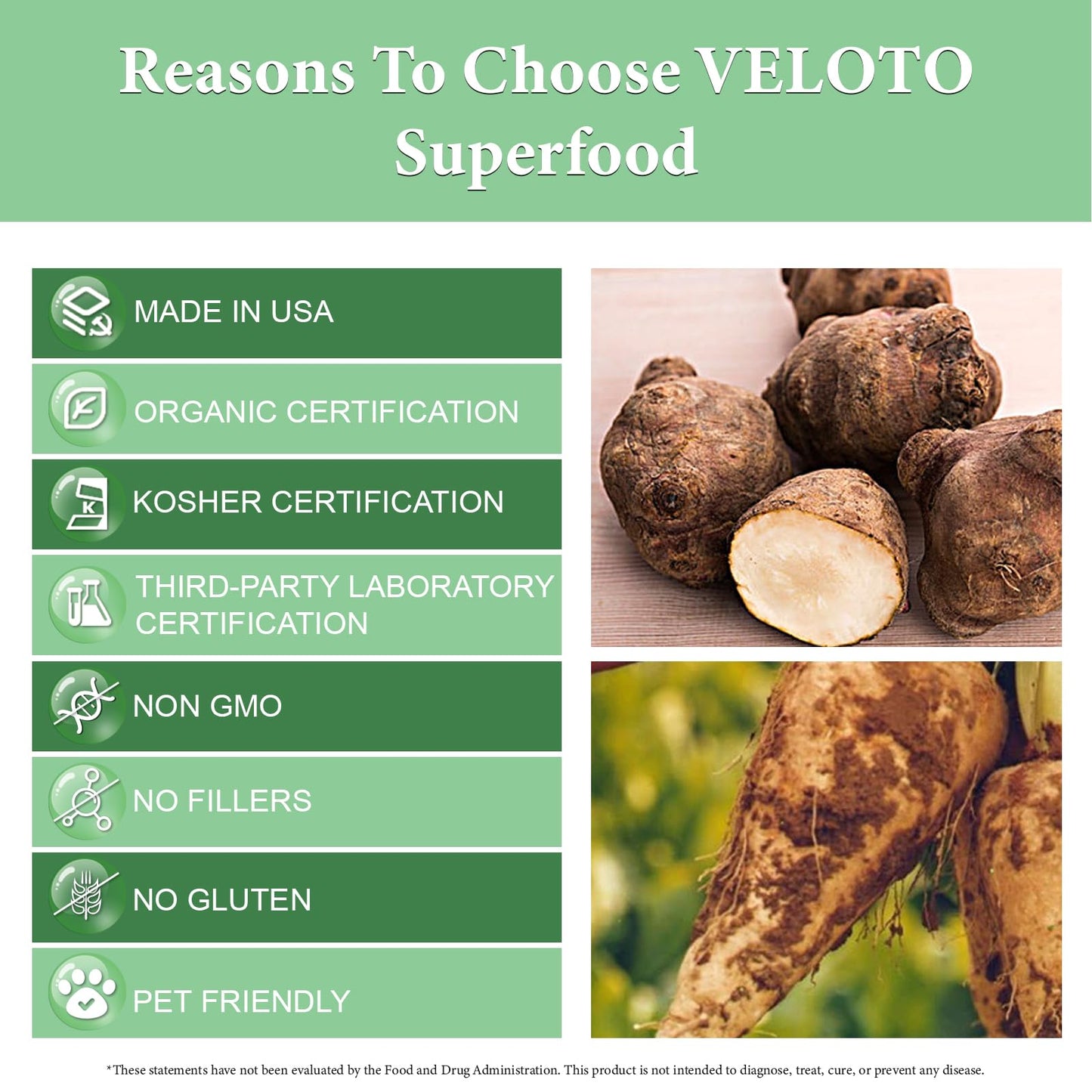 VELOTO Organic Inulin Powder 35