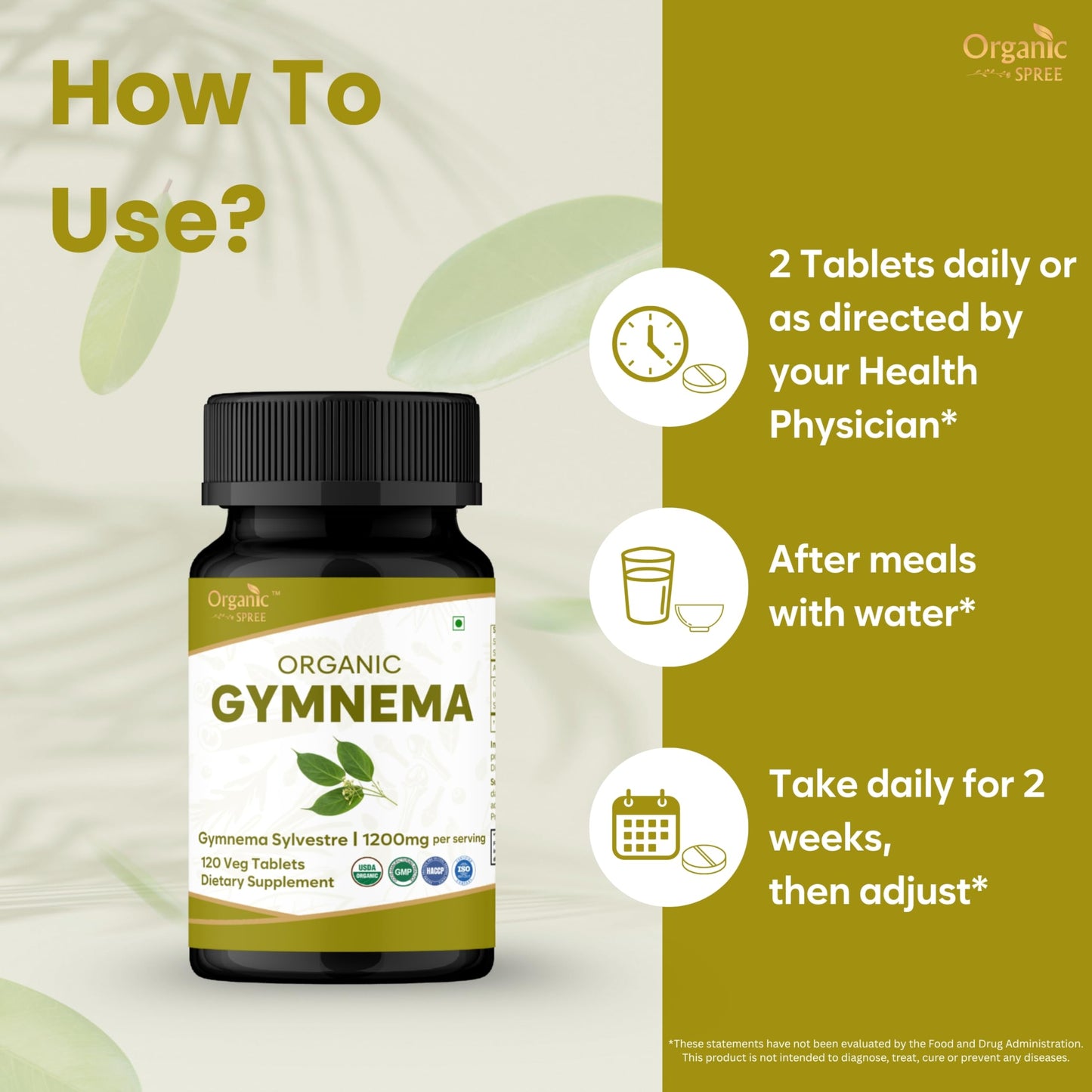ORGANIC SPREE Gymnema Tablets 360 Tablets