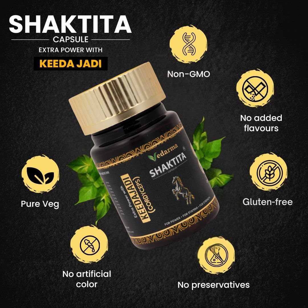 VEDARMA Shaktita Capsules with Keedajadi Infusion, 30 Capsules