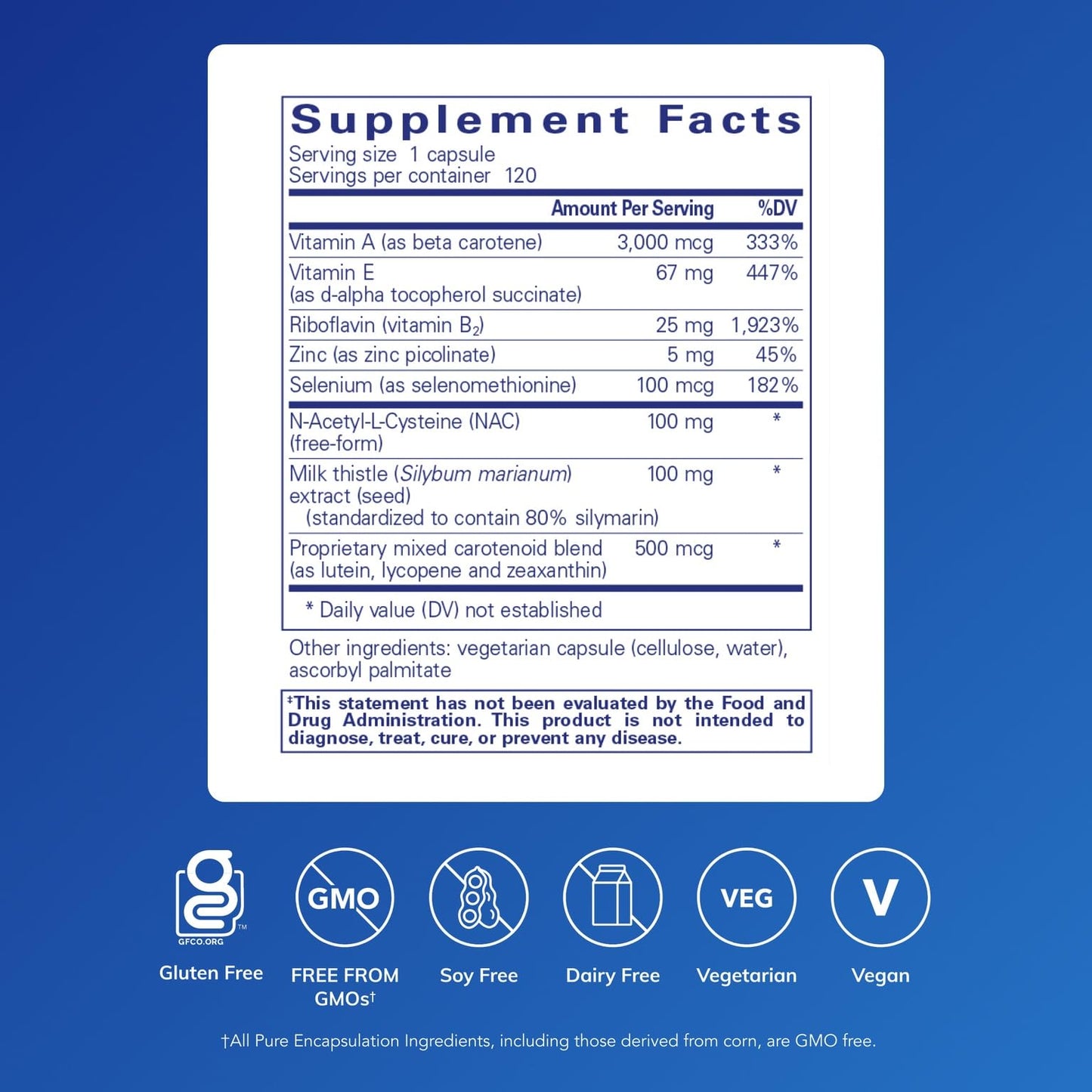 Pure Encapsulations AntiOxidant Formula Capsules 120