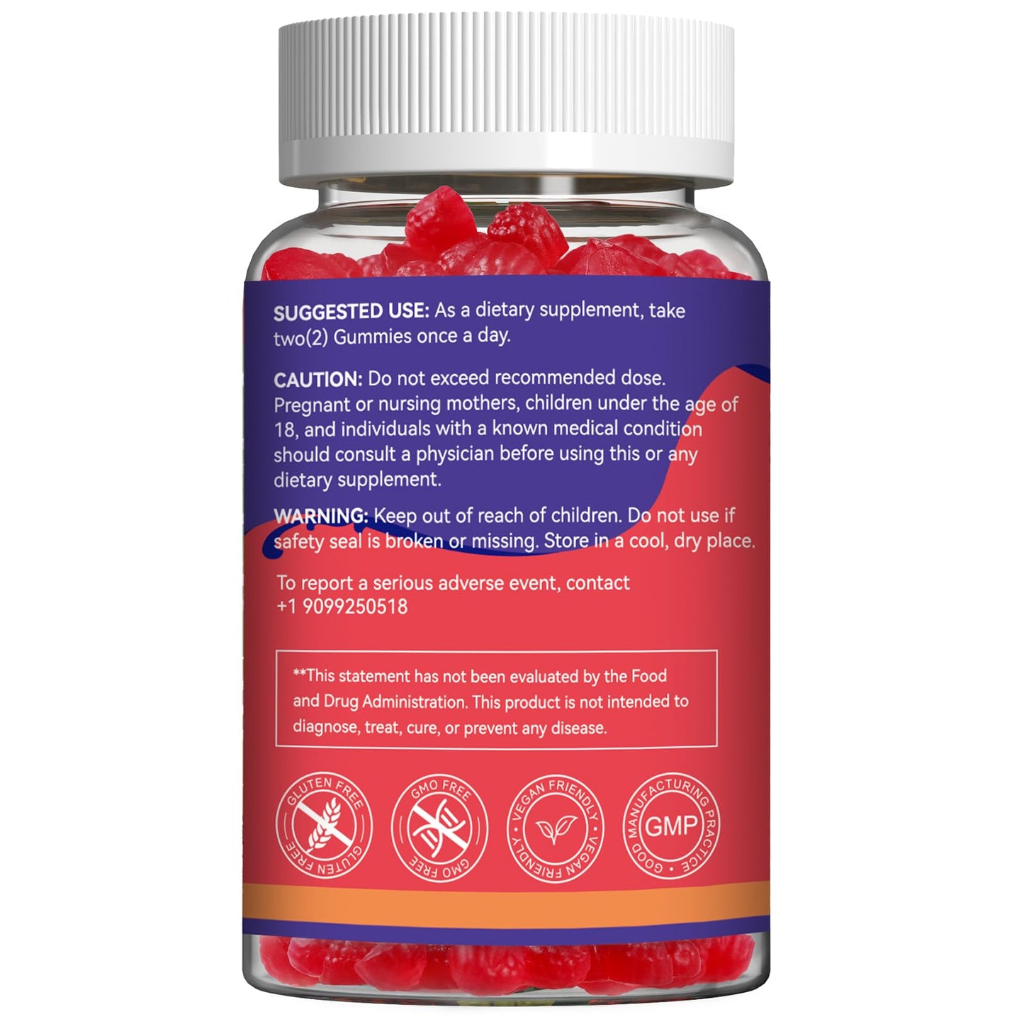 SmildeHeal Calcium Magnesium Zinc Gummies with Vitamin D3, 600 mg, High Absorption Complex, Vegan, 60 Gummies