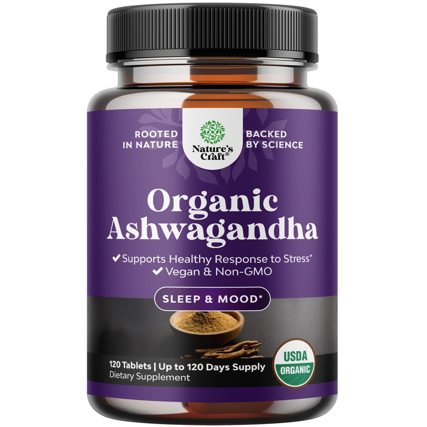 Natures Craft High Strength Organic Ashwagandha Tablets 120 Count