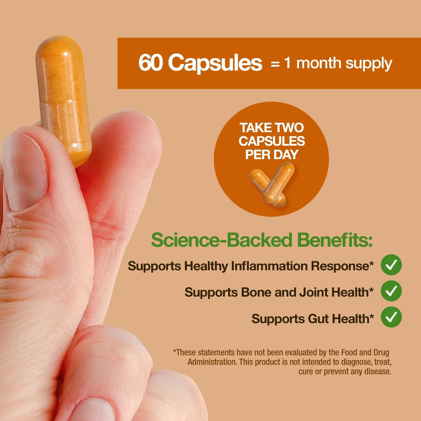 FEEL GOOD Turmeric Curcumin Capsules 60 Count