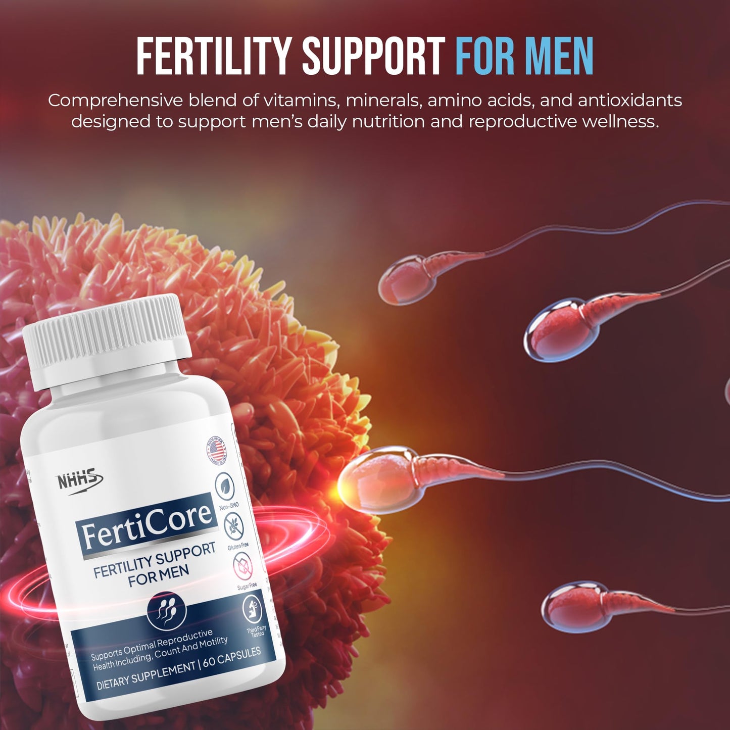 NHHS FertiCore Men's Fertility & Reproductive Wellness Supplement Capsule 1 Count