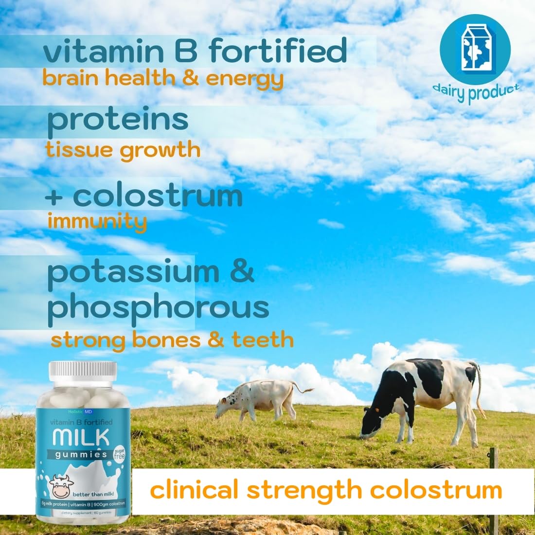 Holistic MD Colostrum Supplement Gummies, 60 Count