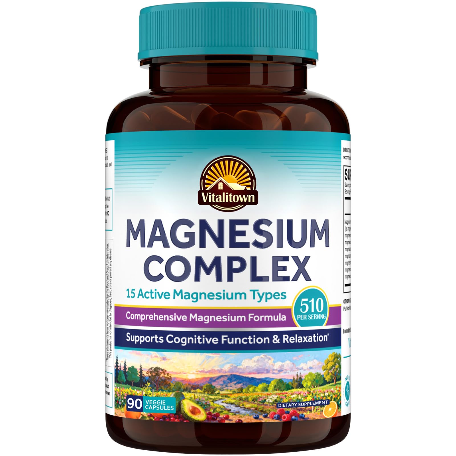 Vitalitown Magnesium Complex 510mg Capsules, 90 Count