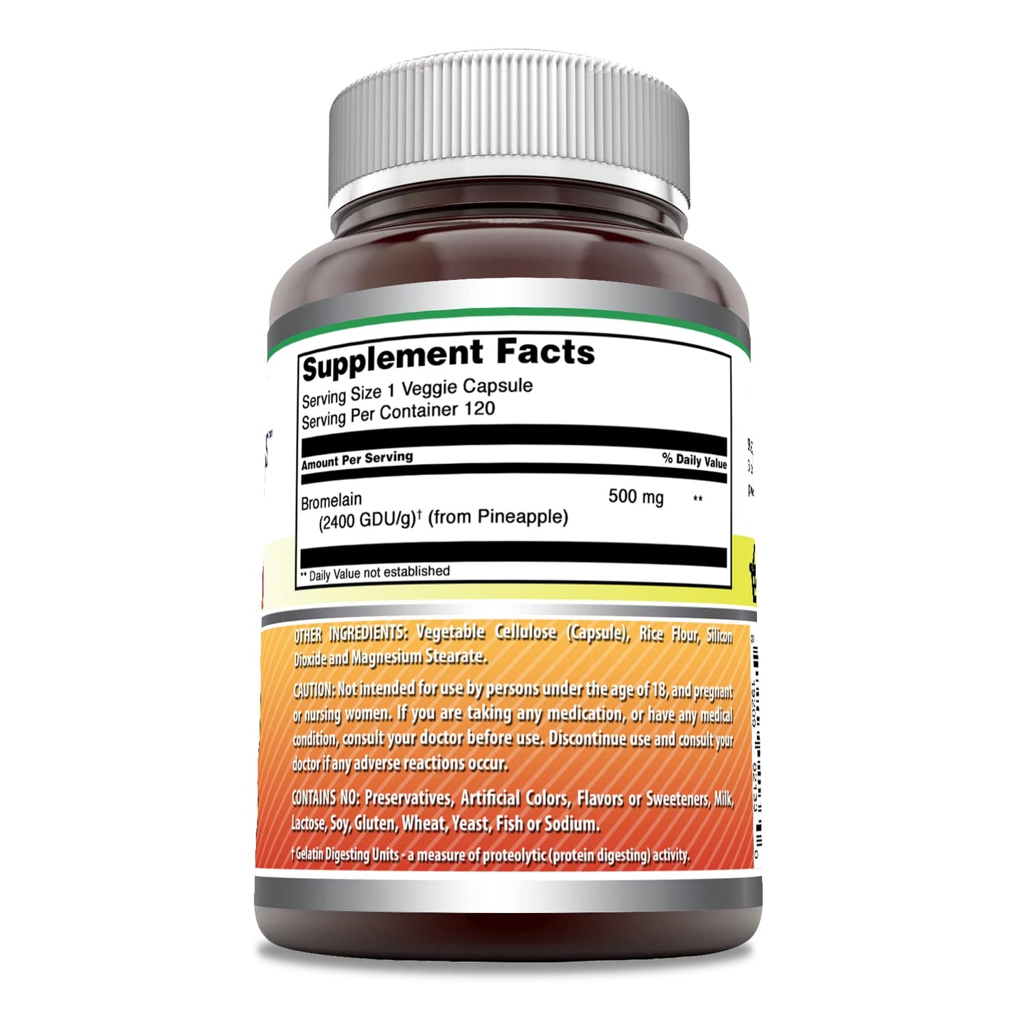 Amazing Nutrition Bromelain Supplement Capsules 120 Count
