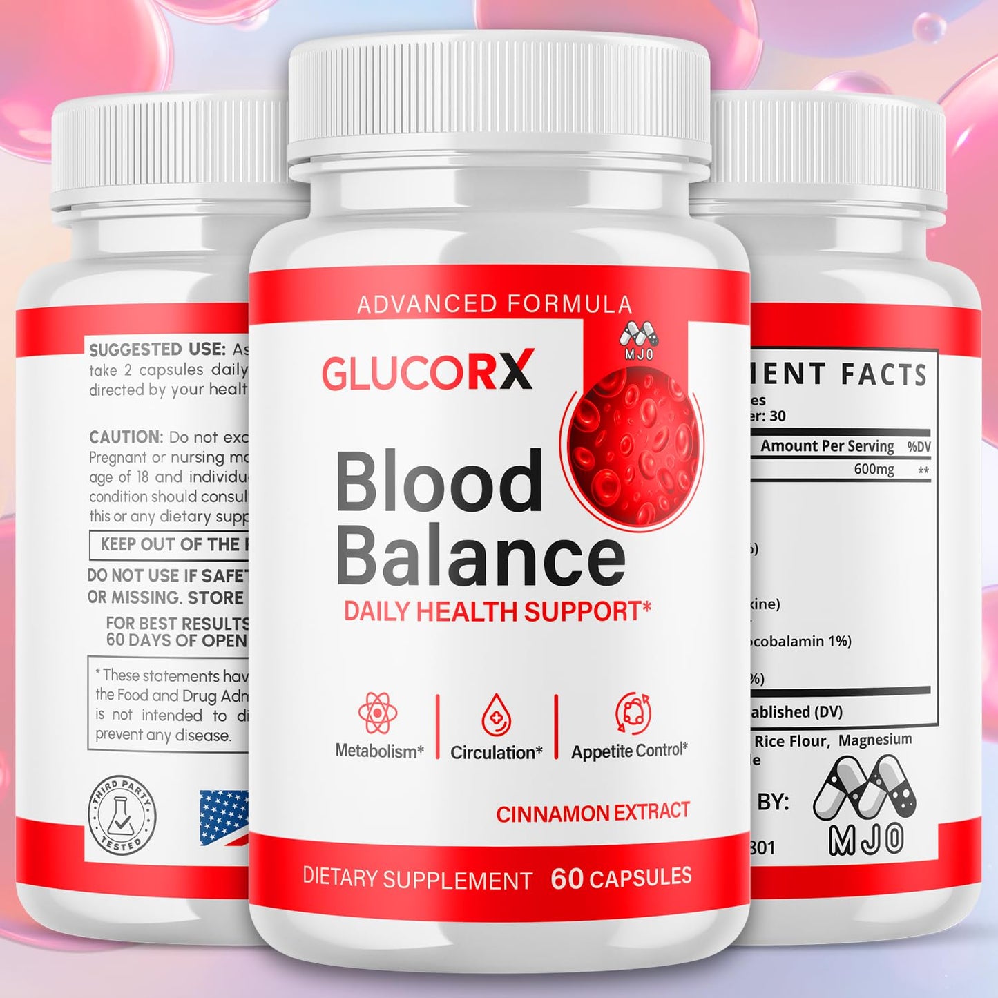 MJO GlucoRX Blood Balance Capsules 60 Count
