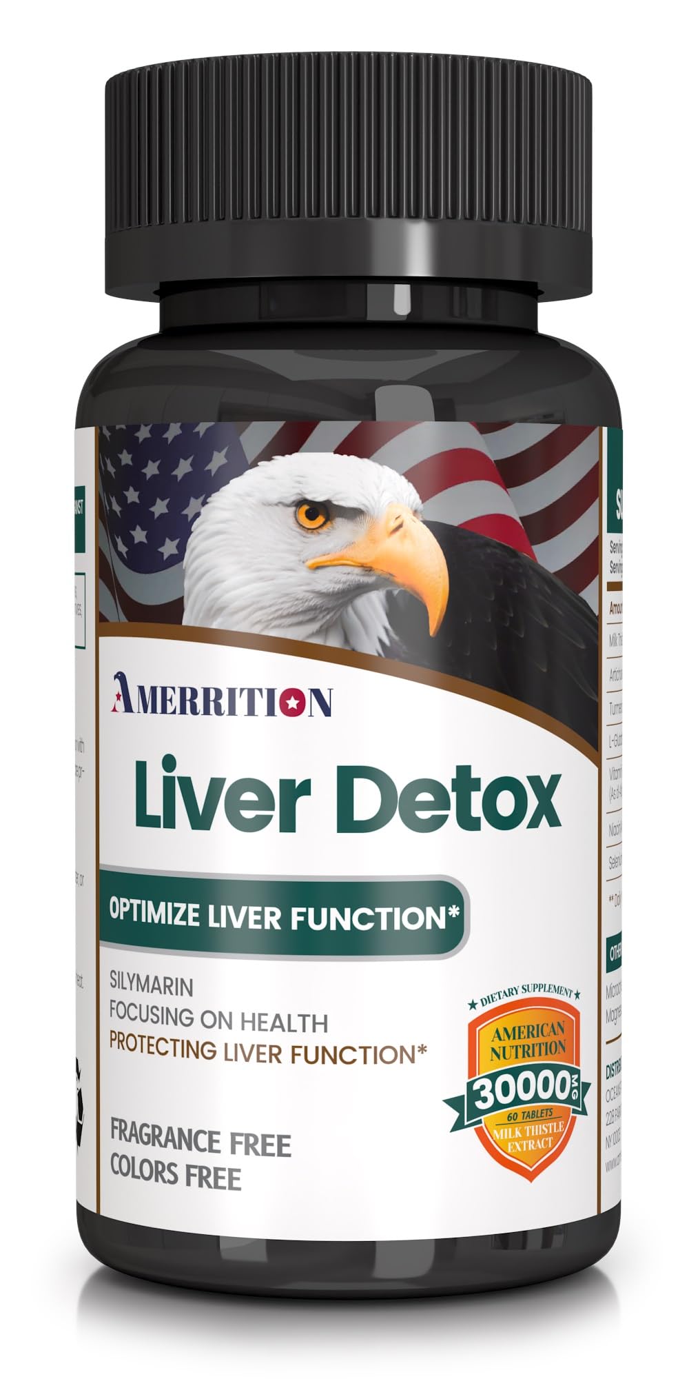 Amerrition Liver Support Supplement with Milk Thistle & Turmeric Tablets, 60 Count