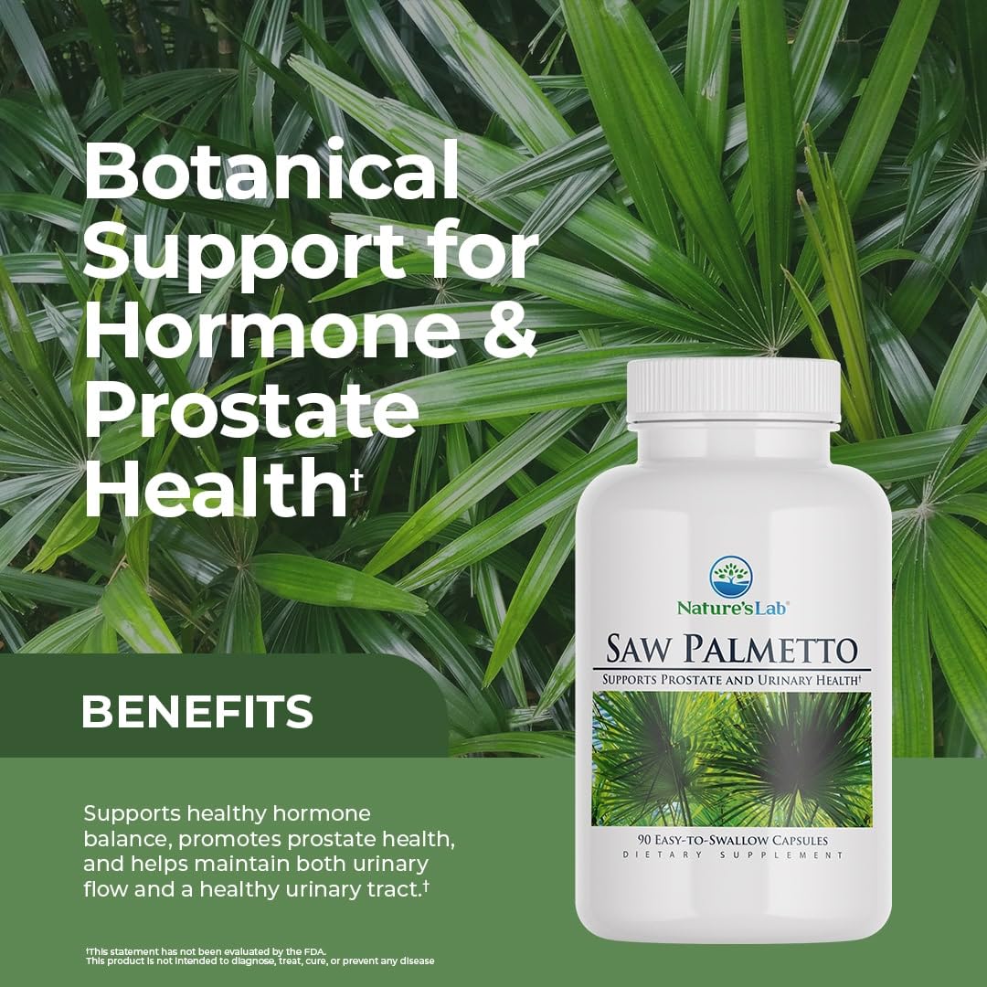 Nature's Lab Saw Palmetto 450mg Capsules 180 Count