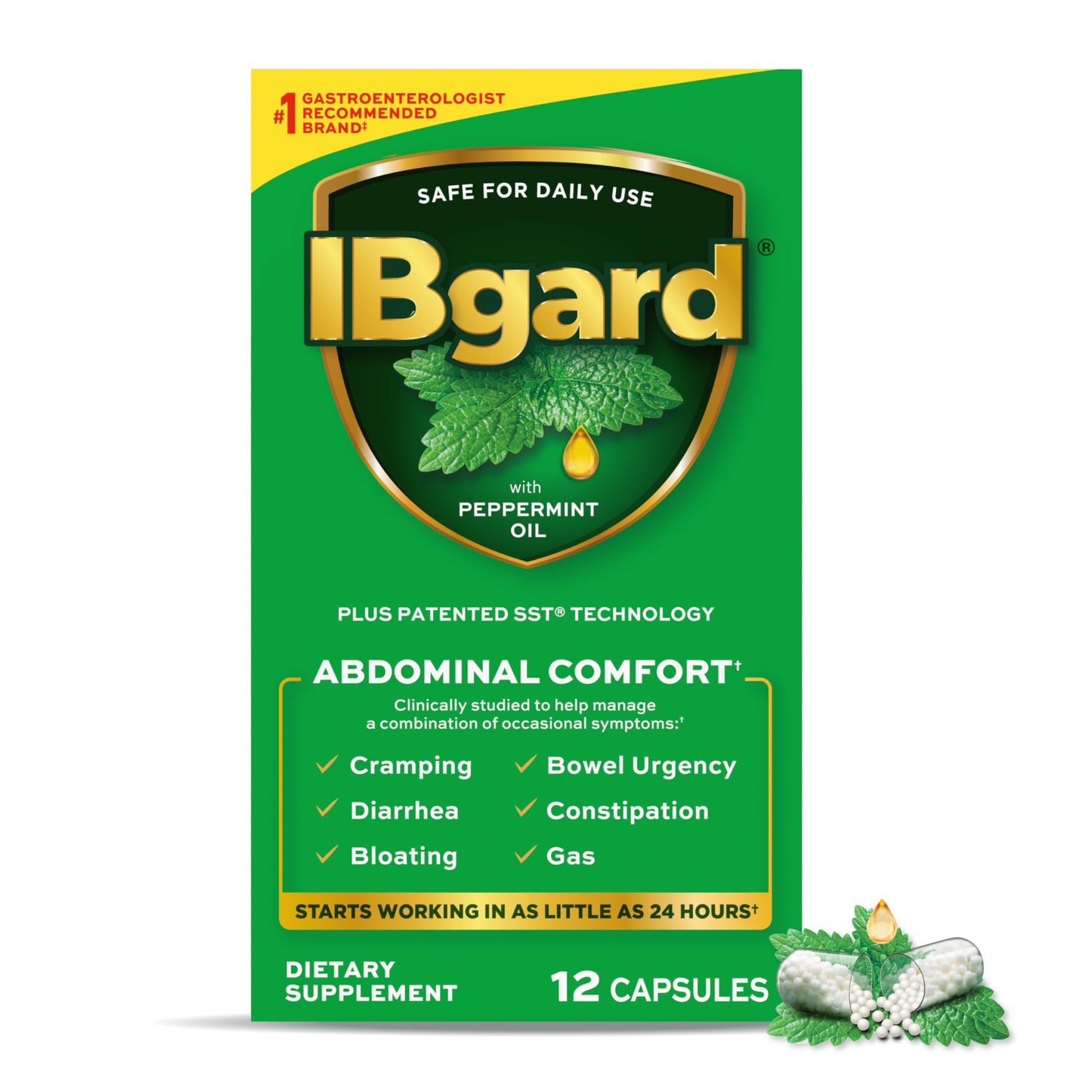 IBgard Gut Health Supplement Capsules, 12 Capsules
