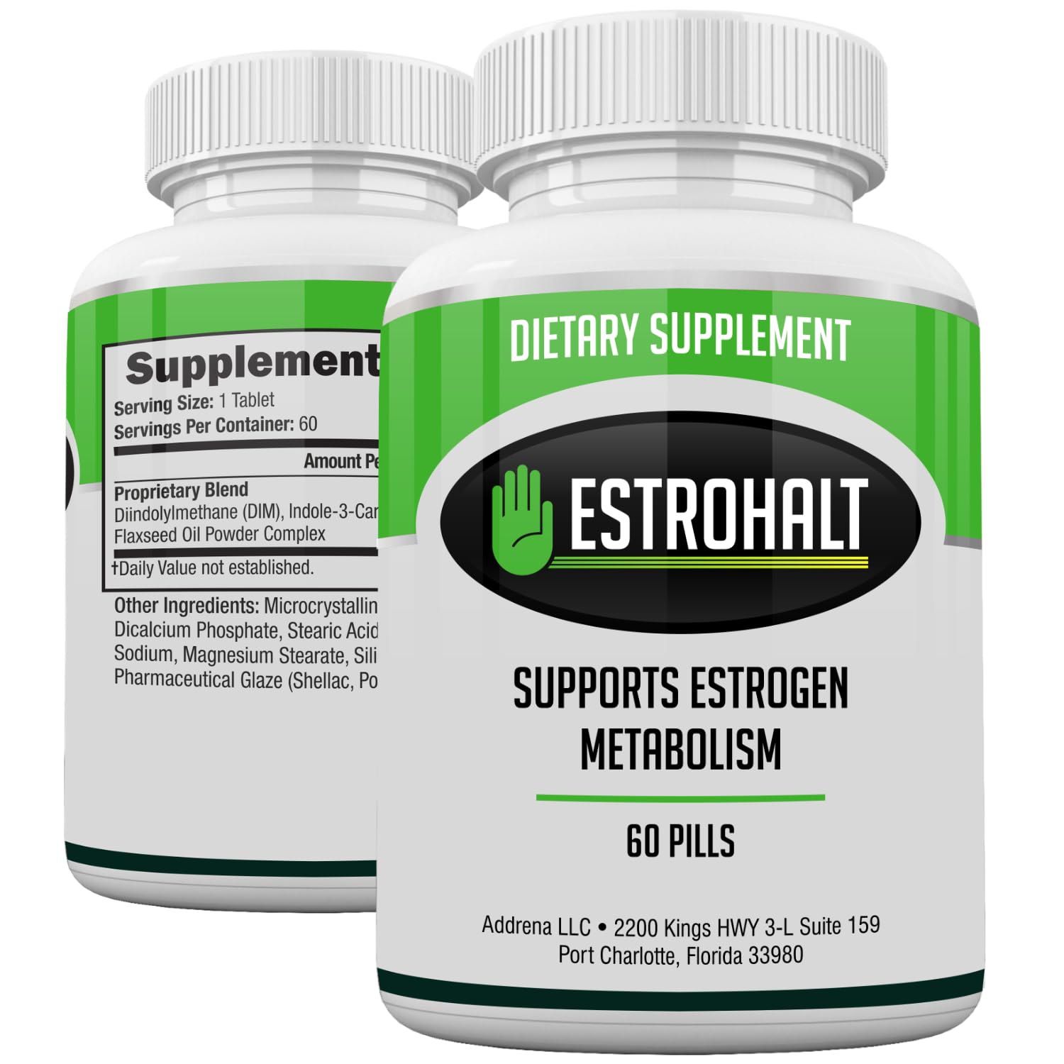 Estrohalt DIM (Diindolylmethane) & Indole-3-Carbinol (I3C) Supplement – Hormonal Balance Support for Men & Women 60 Tablets