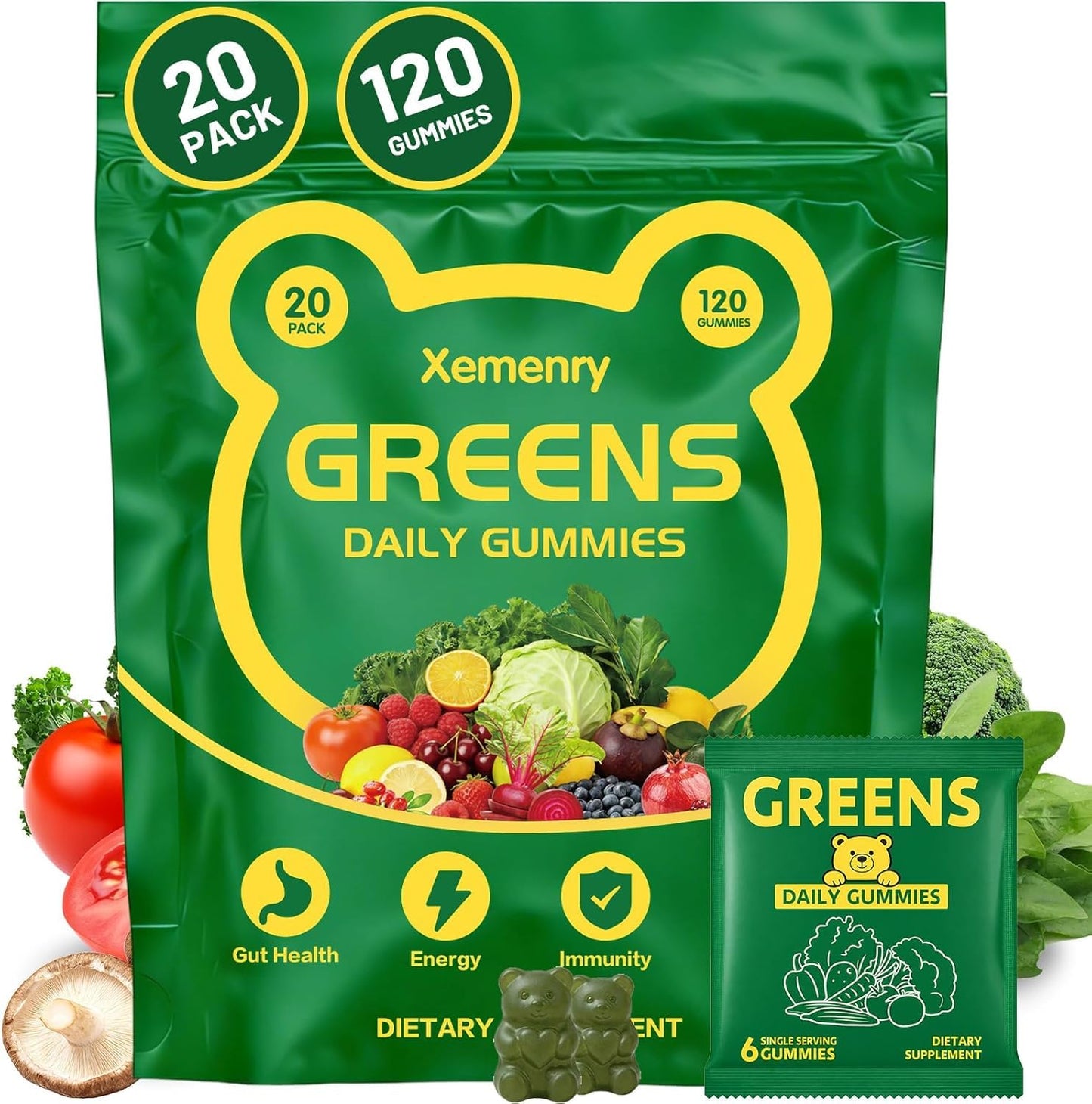 Xemenry Super Greens Multivitamin 120 Gummies