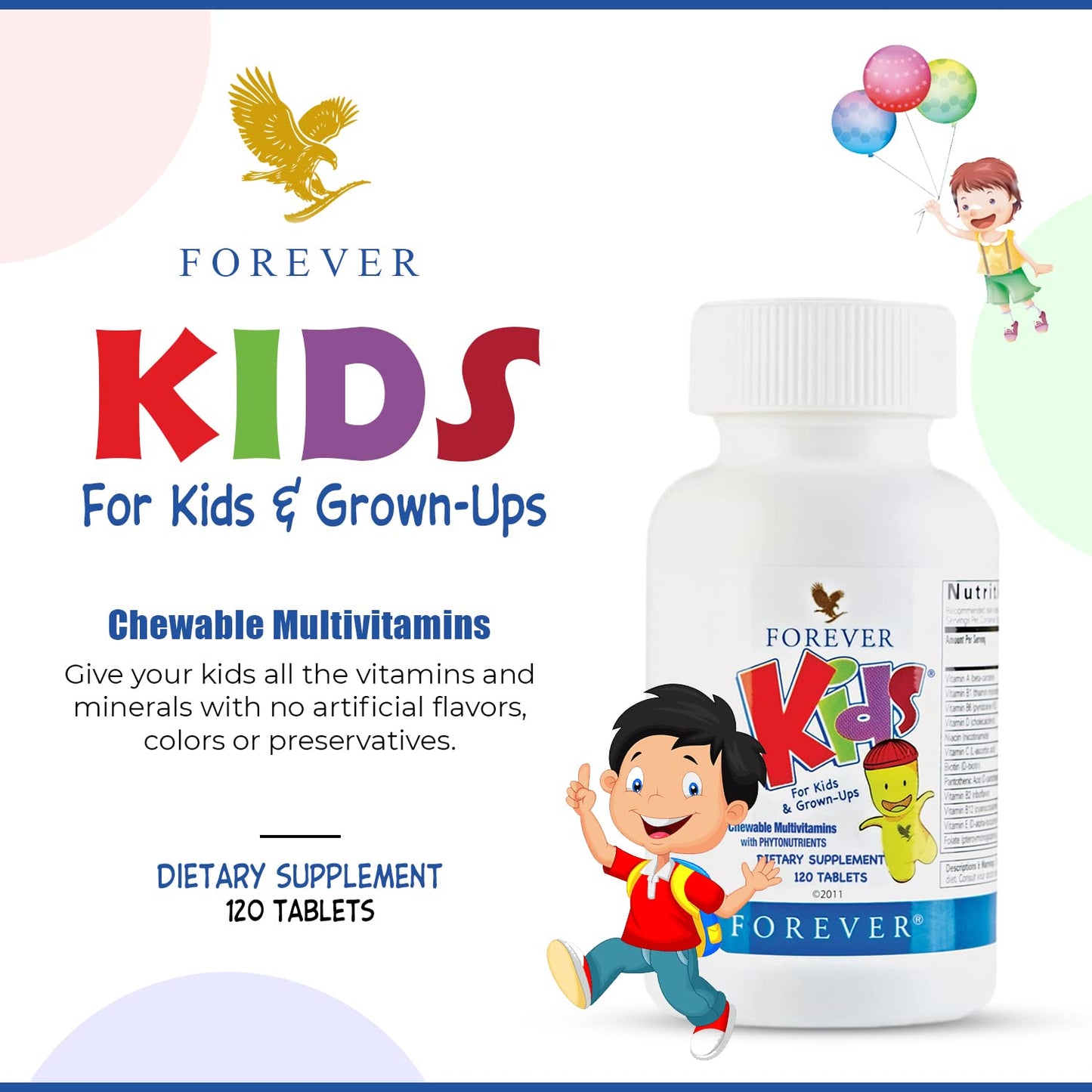 Forever Living Products Kids Chewable Multivitamin Tablet 120 Tablets
