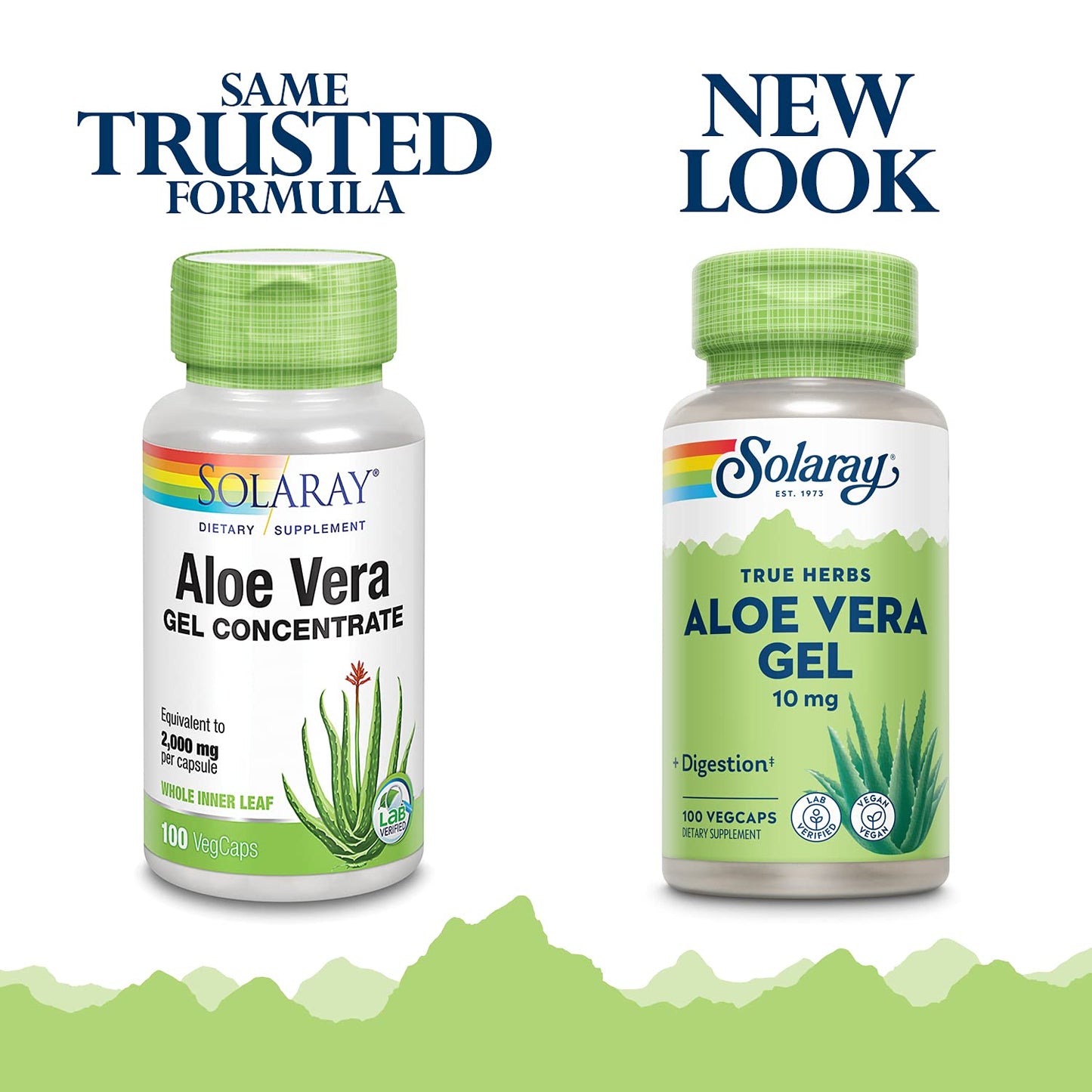 Solaray Aloe Vera Gel 2000mg Capsules, Pack of 2
