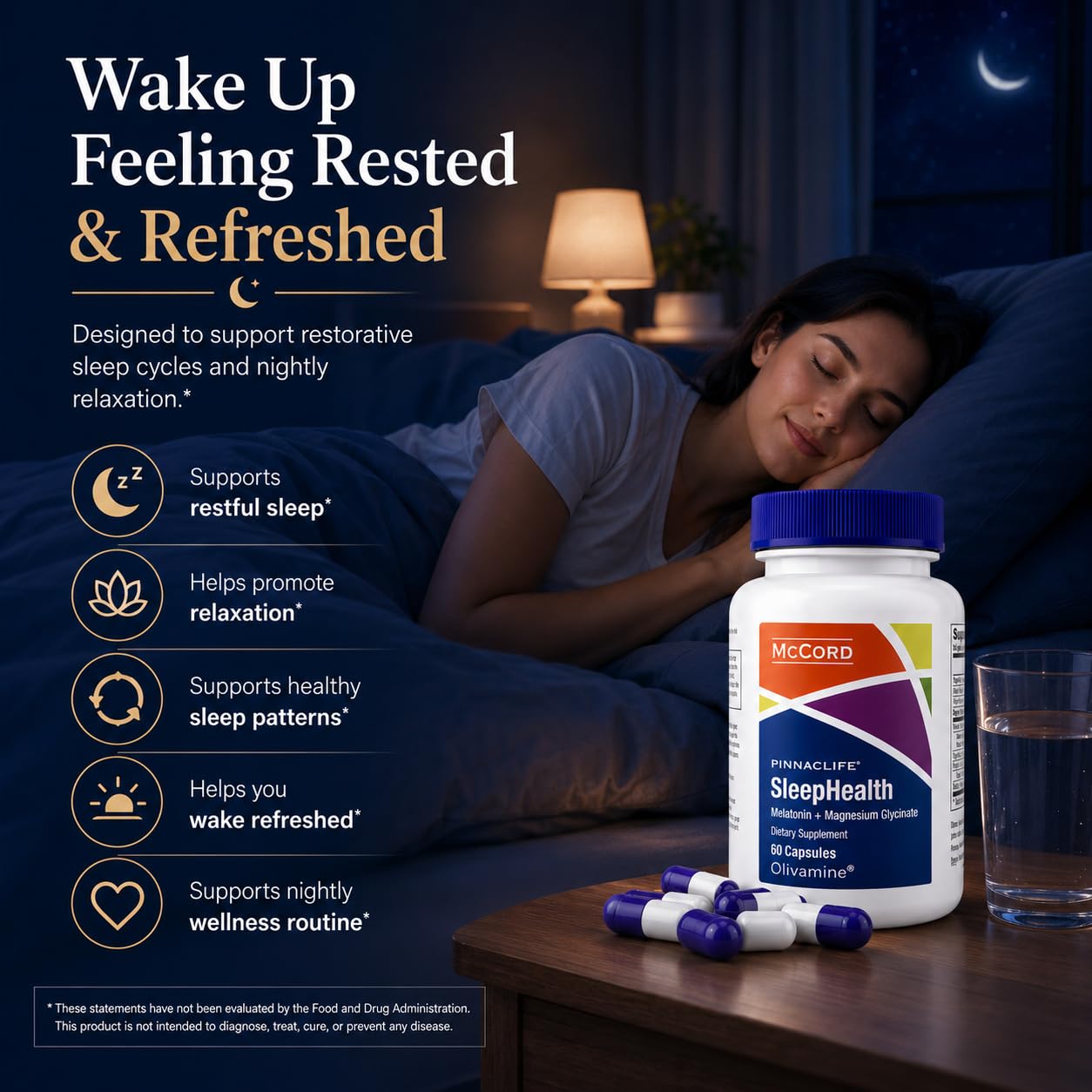 Pinnaclife McCord SleepHealth Supplement Capsules, 60 Count