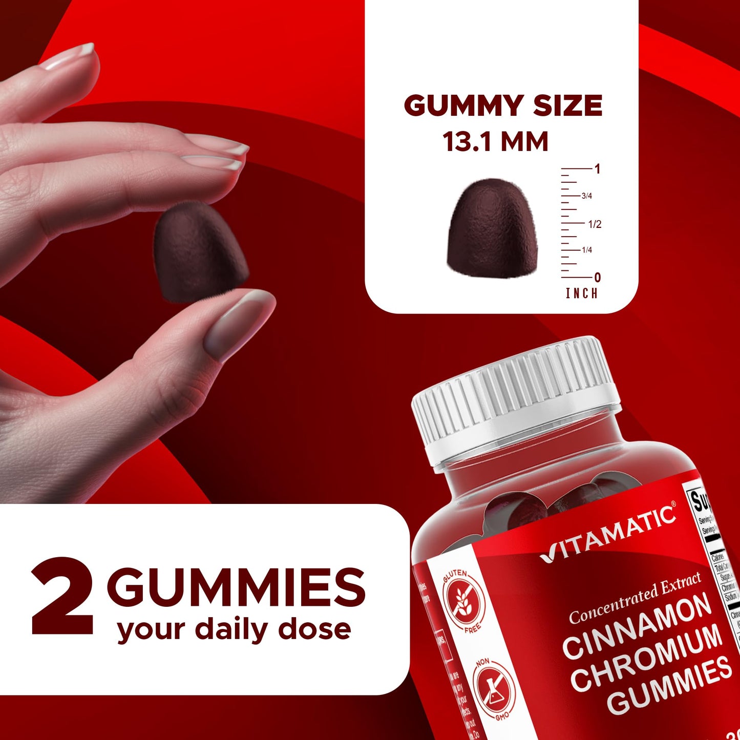 Vitamatic Cinnamon Chromium Gummies 60 Count