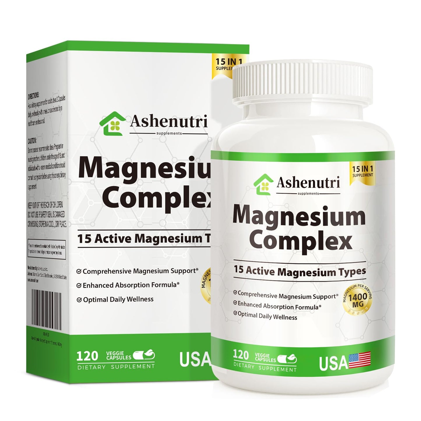 Ashenutri Magnesium Complex Capsules, 120 Count