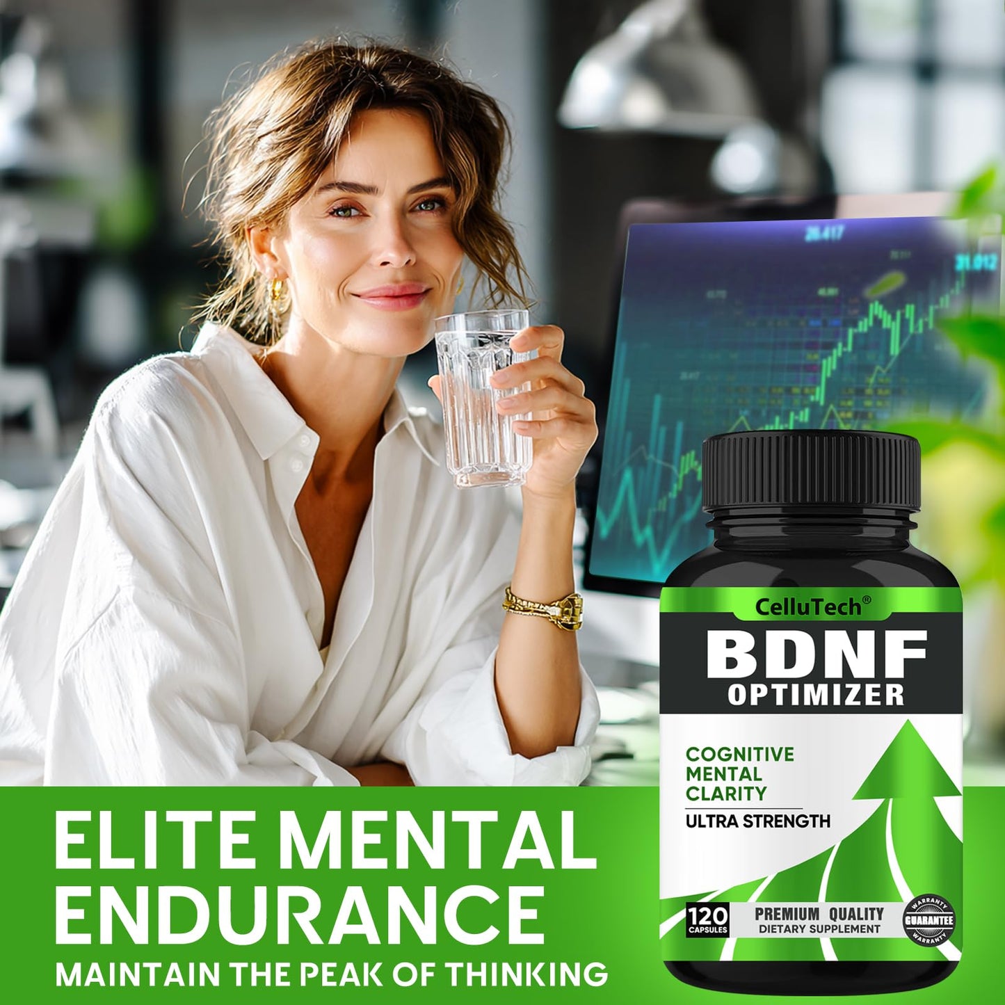 CelluTech Nootropic Brain Supplement Capsule for Memory & Focus, 120 Count