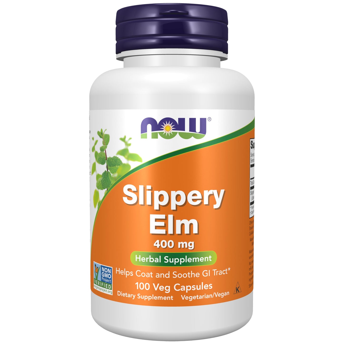 NOW Foods Slippery Elm Capsules, 100 Count