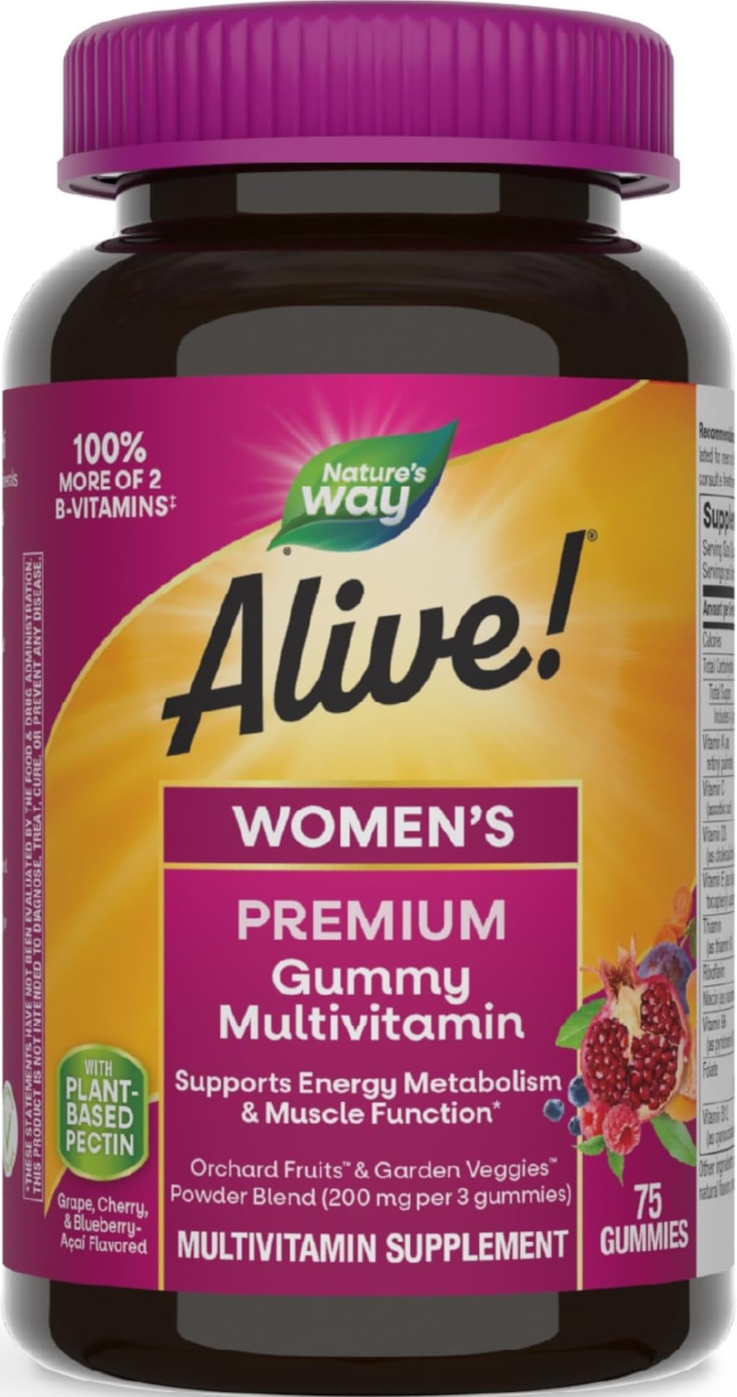 Nature's Way Alive! Premium Women's Gummy Multivitamin Supplement, Gummy, 75 Count