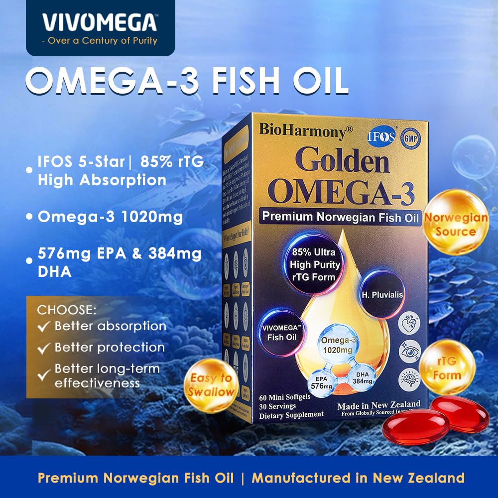 BioHarmony Omega 3 Fish Oil Softgels 60 Count