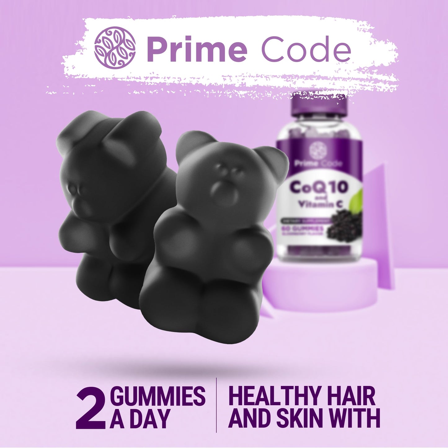 Prime Code CoQ10 Gummies 200mg with Vitamin C, 60 Gummies