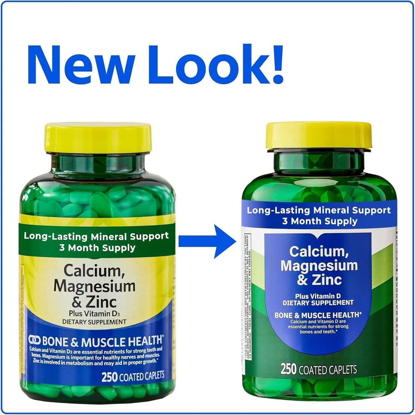 Generic Calcium Magnesium Zinc with Vitamin D3 Caplets 250