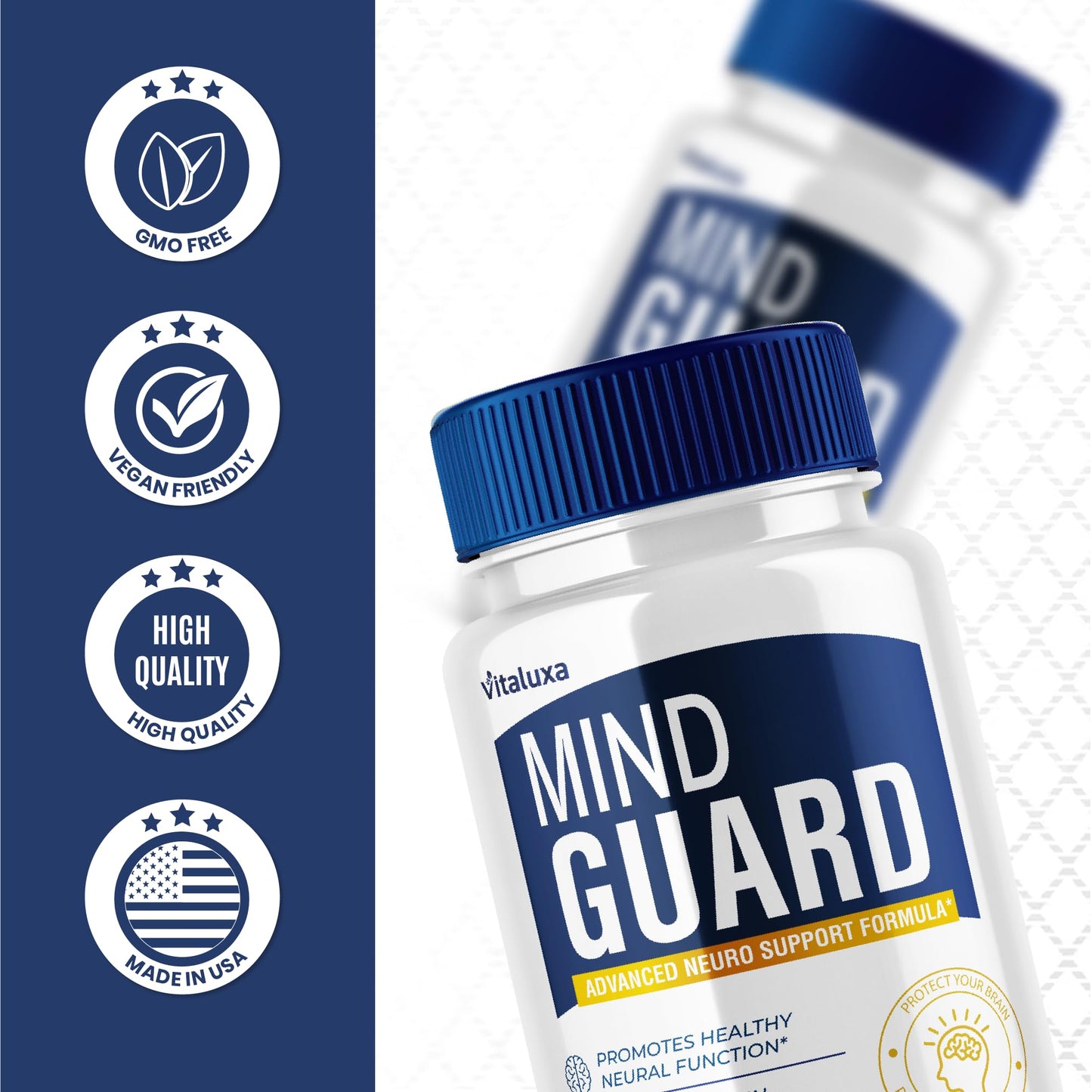 Vitaluxa Mind Guard Brain Supplement Capsules 180 Count