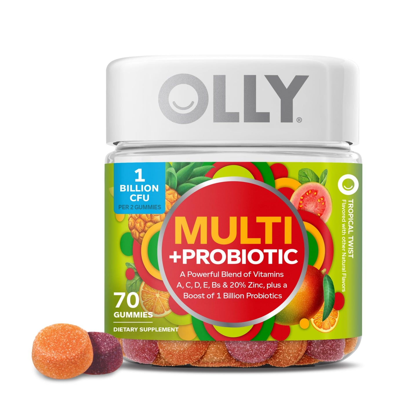 OLLY Multi + Probiotic Adult Multivitamin Chewable 70 Count
