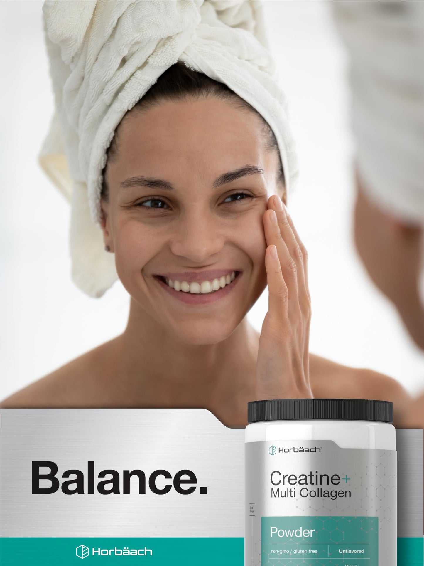 Horbäach Creatine Monohydrate Powder with Collagen and L-Taurine 10.05 oz