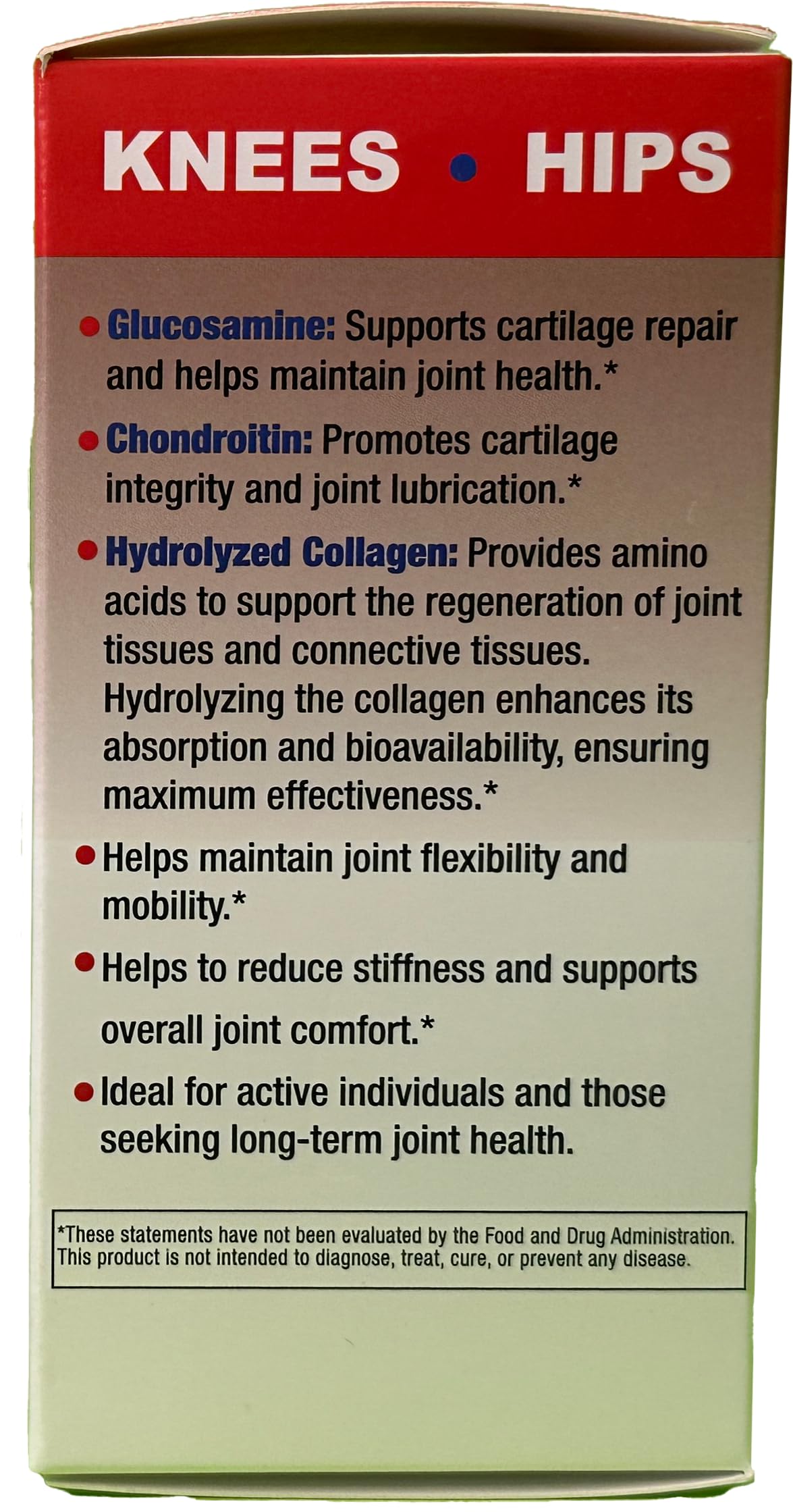 Generic Glucosamine & Chondroitin Hydrolized Collagen for Joint Support and Cartilage Supplement - Glucosamine Sulfate 1000 mg, 60 Capsules