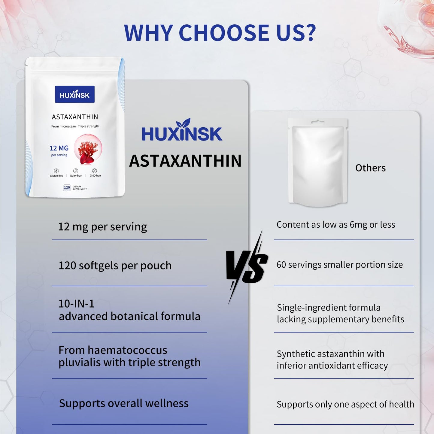 HUXINSK Astaxanthin 12mg Softgels 240 Count