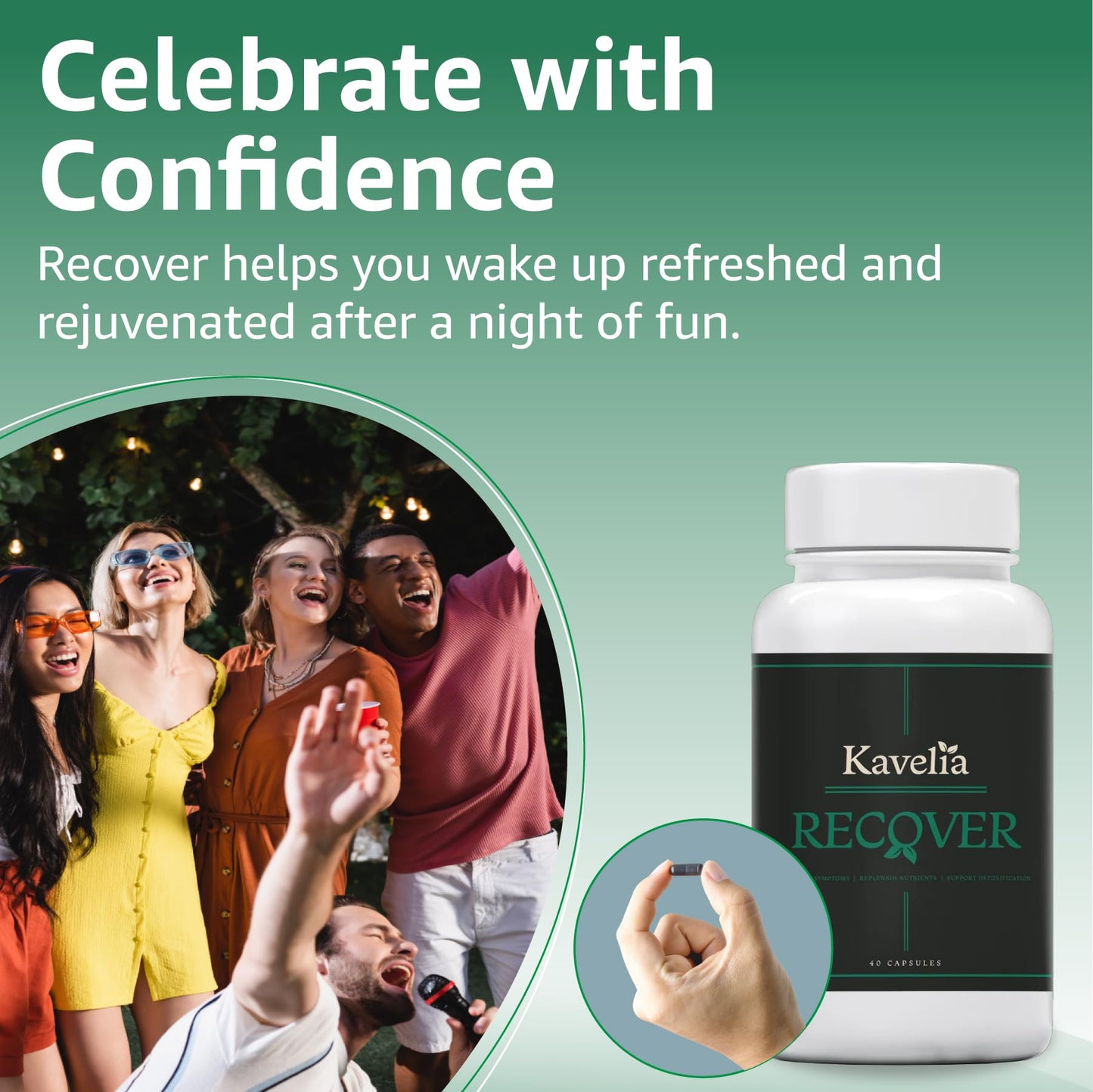 Kavelia Recovery - Pre & Post Drinking Aid, Capsule, 1 Count