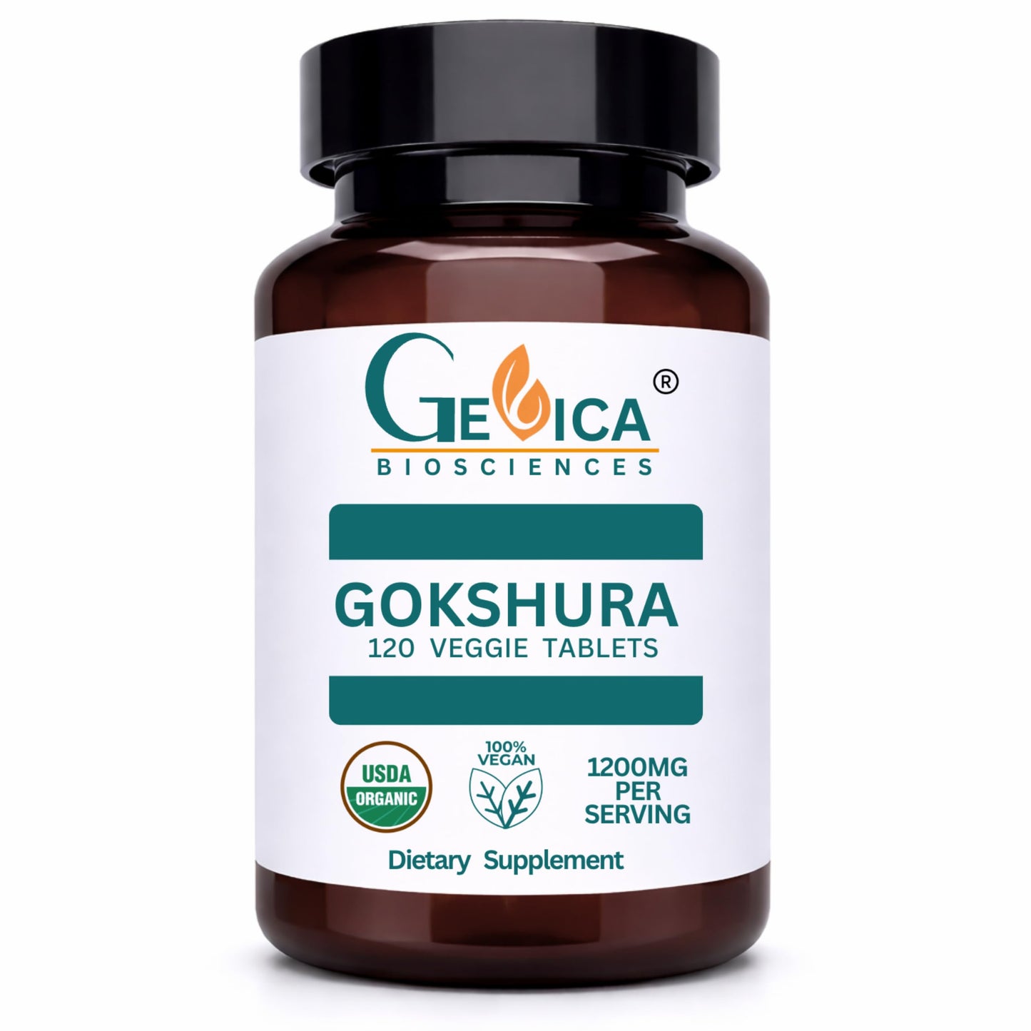 GeVica Biosciences Gokshura (Tribulus terrestris) Whole Herb Supplement Tablet, 120 Tablets
