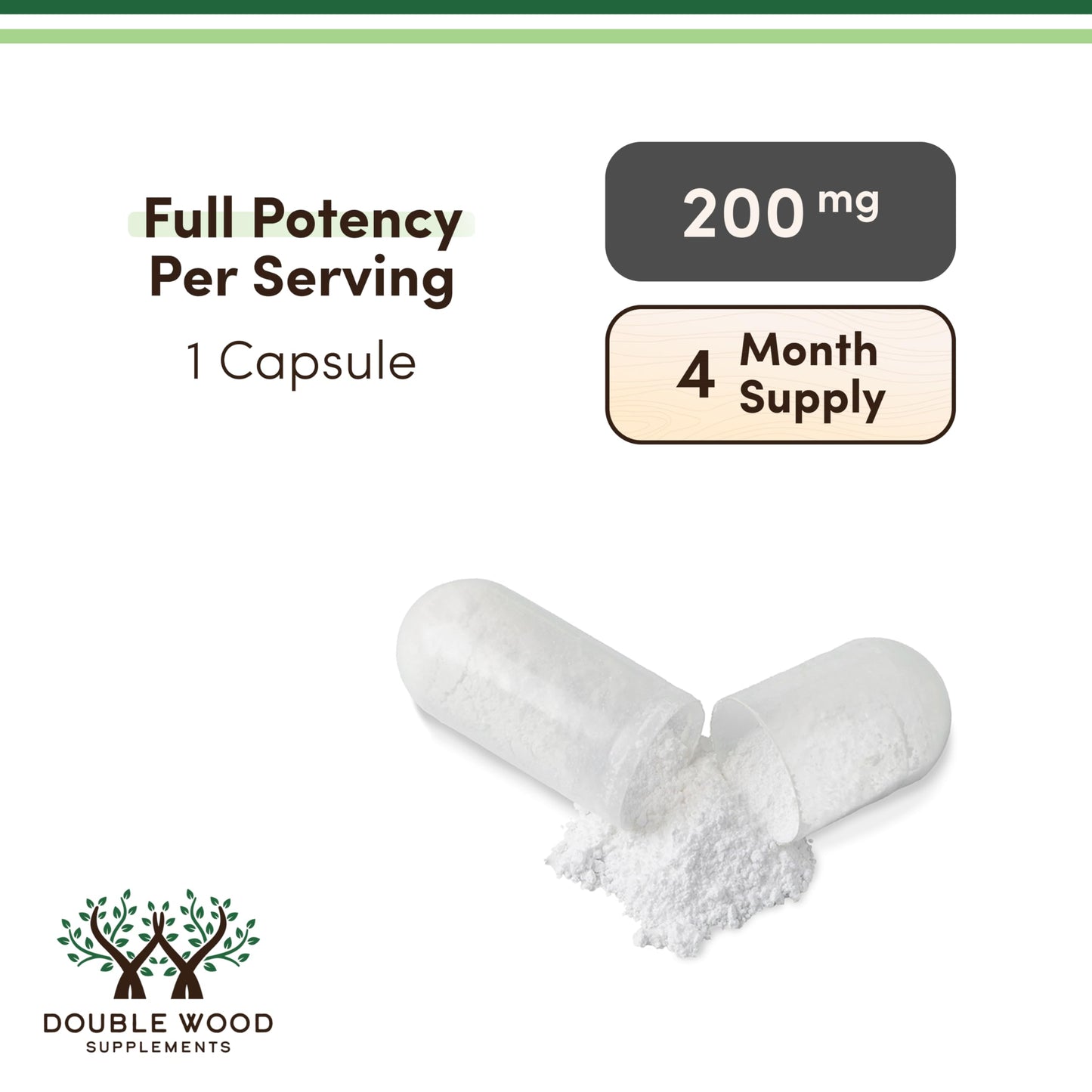 Double Wood Supplements L-Theanine 200mg Capsules, 120 Capsules
