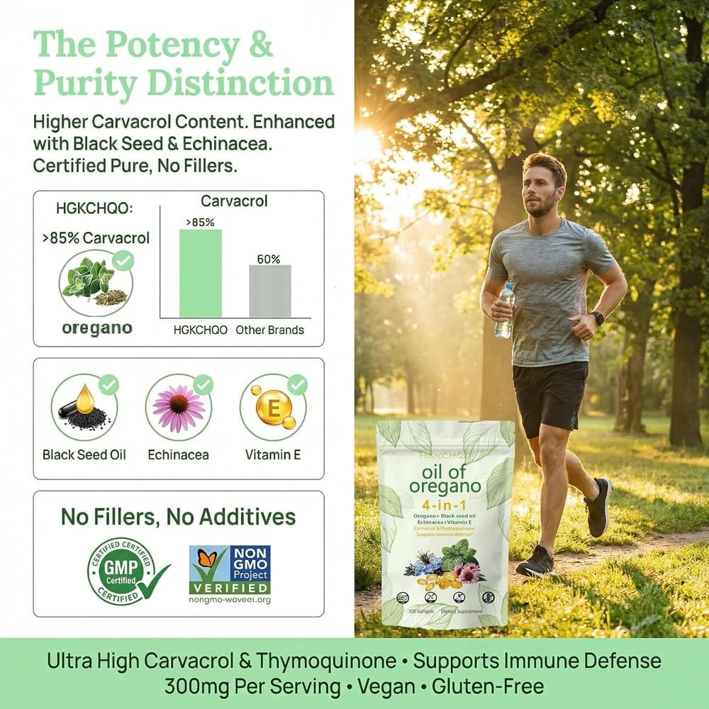 HGKCHQO Oil of Oregano 4-in-1 Softgels 300 Count