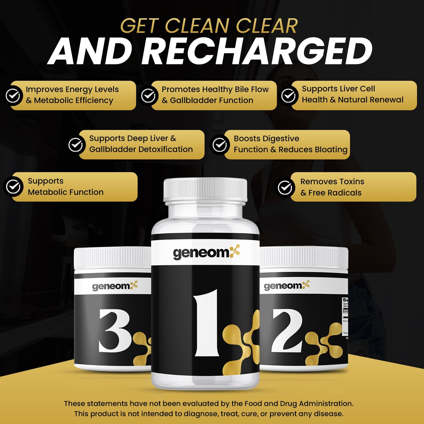 Geneomx Advanced 5-Day Liver & Gallbladder Cleanse & Detox Formula Capsule & Powder, 15-Count