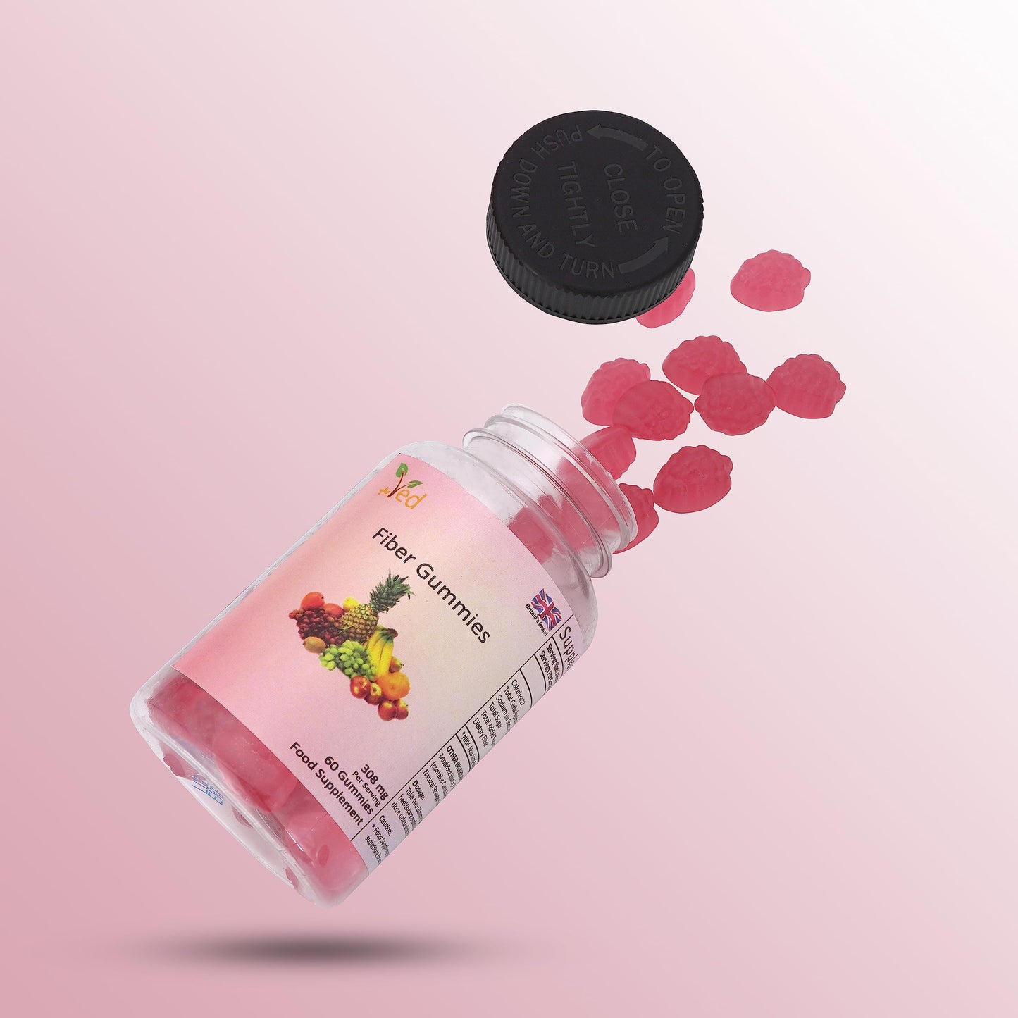 Ved Fiber Gummies Strawberry Flavour Gummy 90 Count