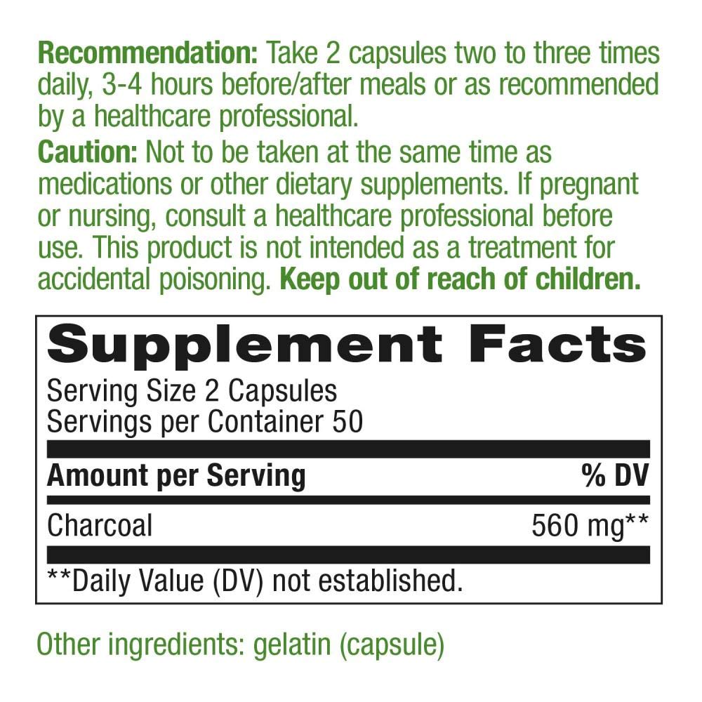 Xllent Activated Charcoal 280mg Capsules, 400 Count