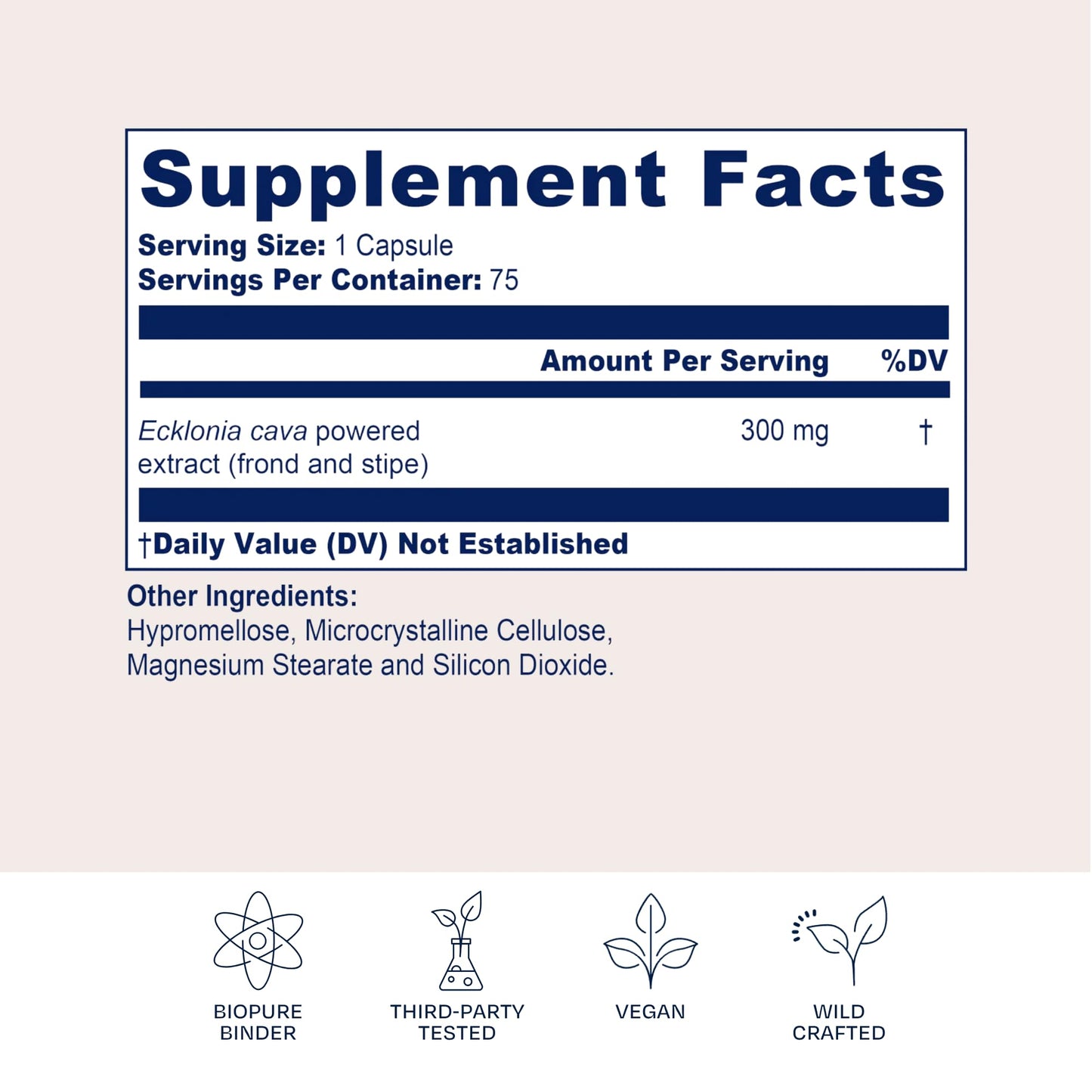 BioPure PC Ecklonia Cava Capsules – Marine Polyphenol Complex from Brown Seaweed, Rich in Phlorotannins, Trace Minerals & Nutrients for Cellular Health, Circulation & Immune Support, 75 Capsules