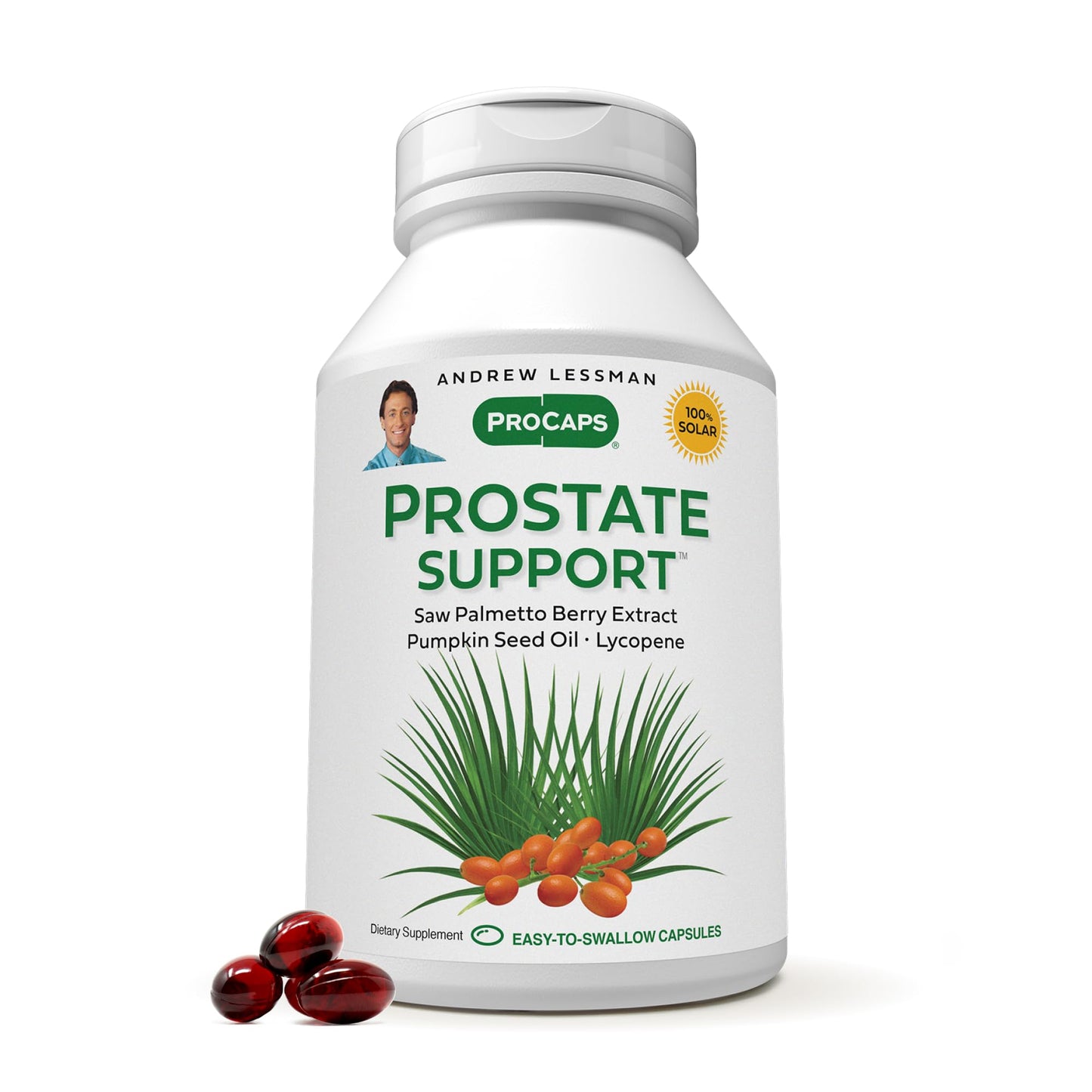 ANDREW LESSMAN Prostate Support Saw Palmetto Supplement Capsules, 30