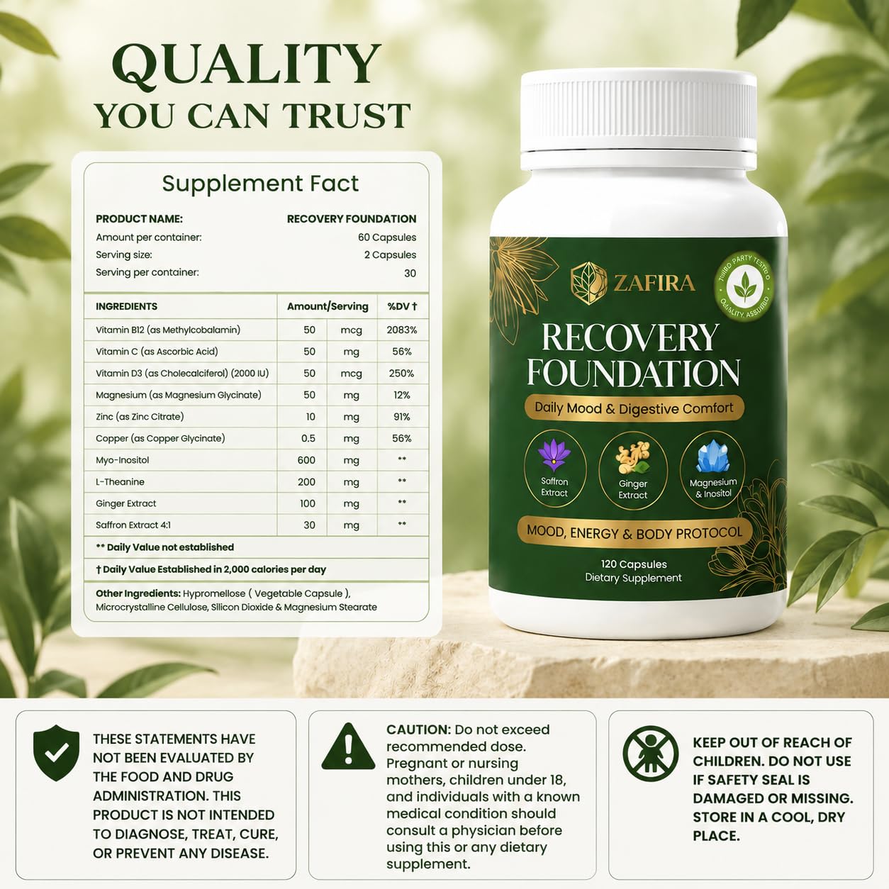 JetFlux Zafira Organics GLP1 Support Capsule 120 Count