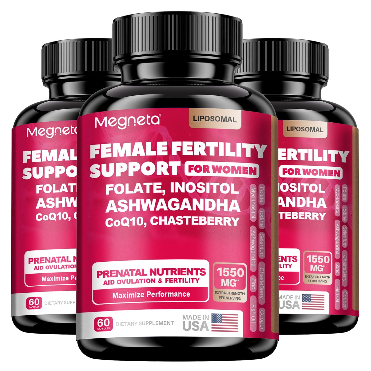 MEGNETA Preconception Wellness Supplement with CoQ10 Capsules, 180 Count