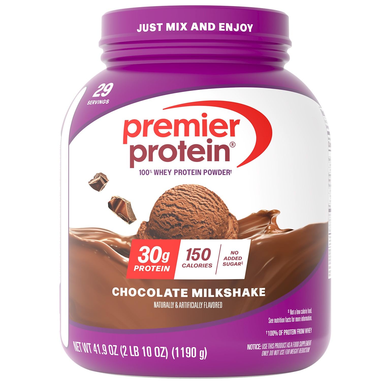 Premier Protein 30g High Protein Powder, 100% Whey, Chocolate 41.9 oz